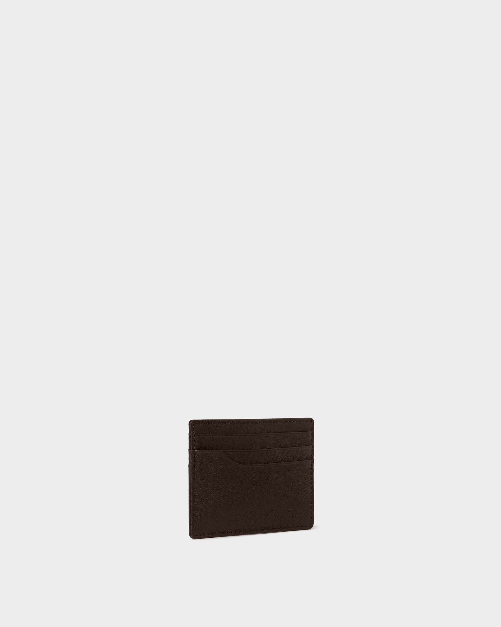 Image number 3 of The Arlington Leather Card Holder in Chocolate
