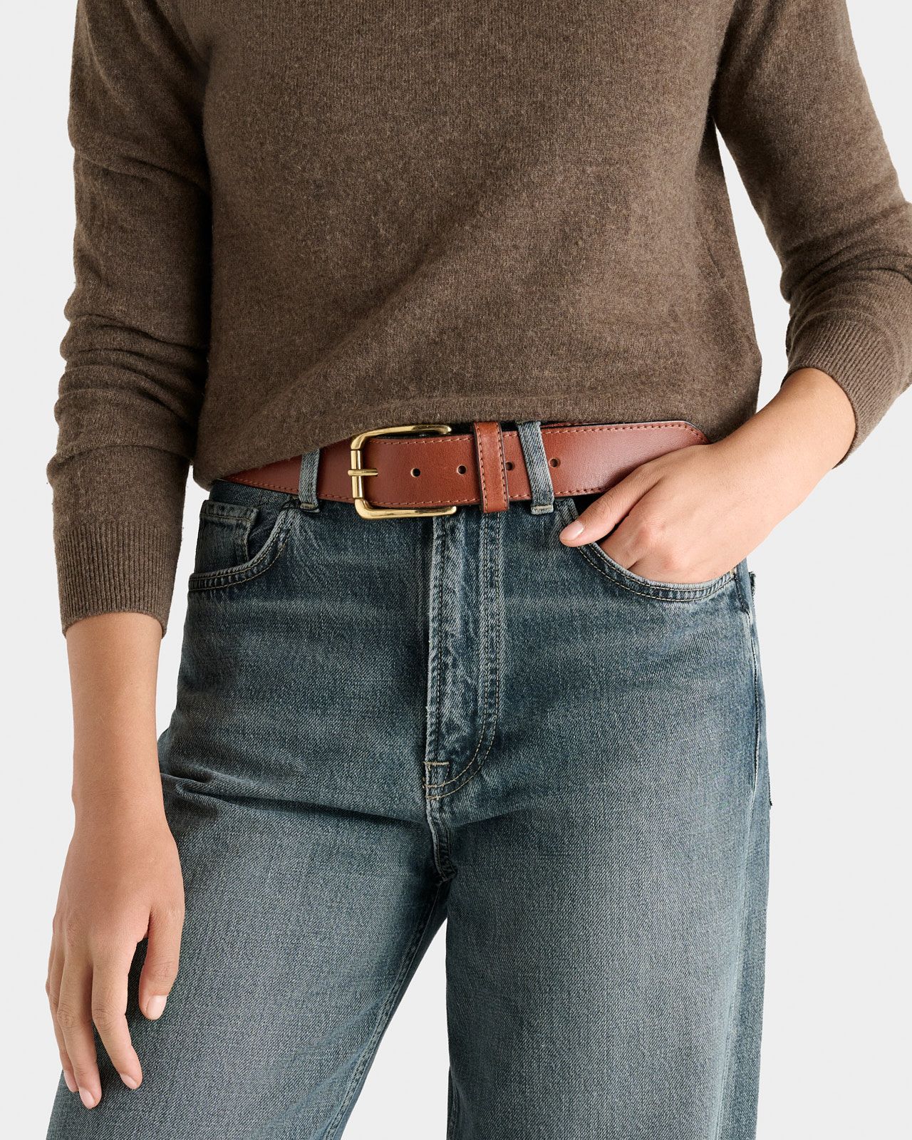 The Jeans Leather Belt in Tan