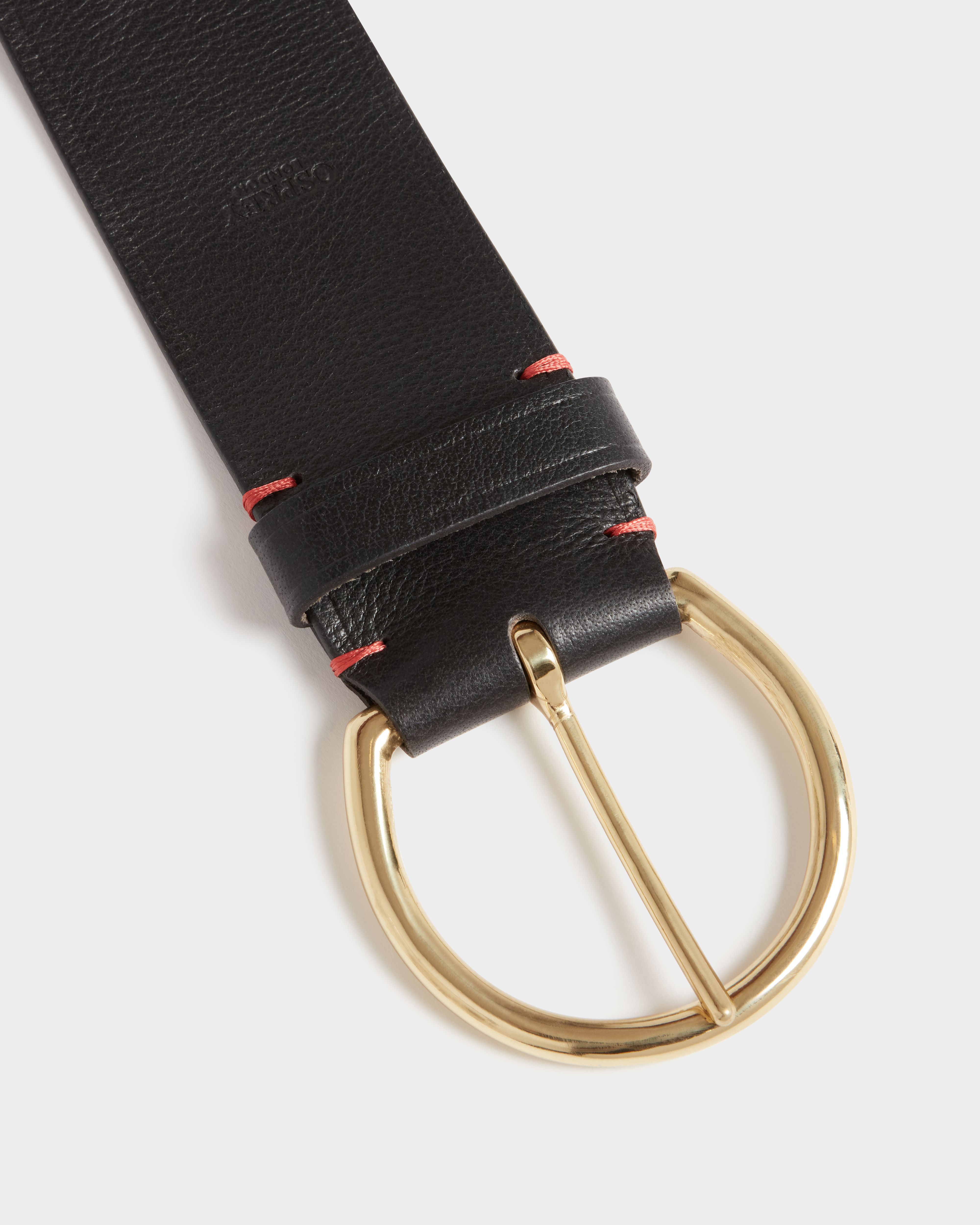 Image number 3 of The Oversized Buckle Leather Belt in Black