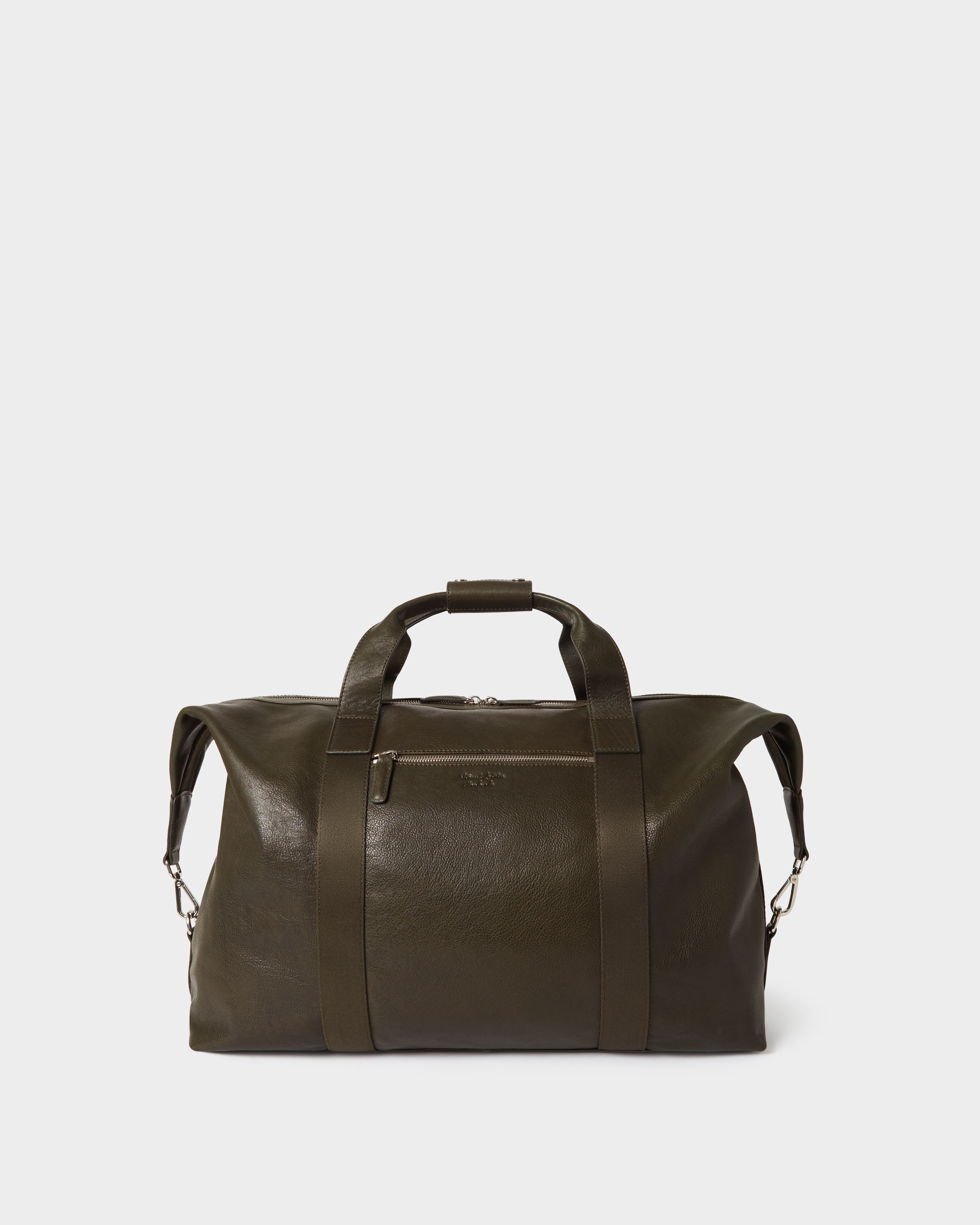 Image number 4 of The Toby Leather Weekender in Dark Olive