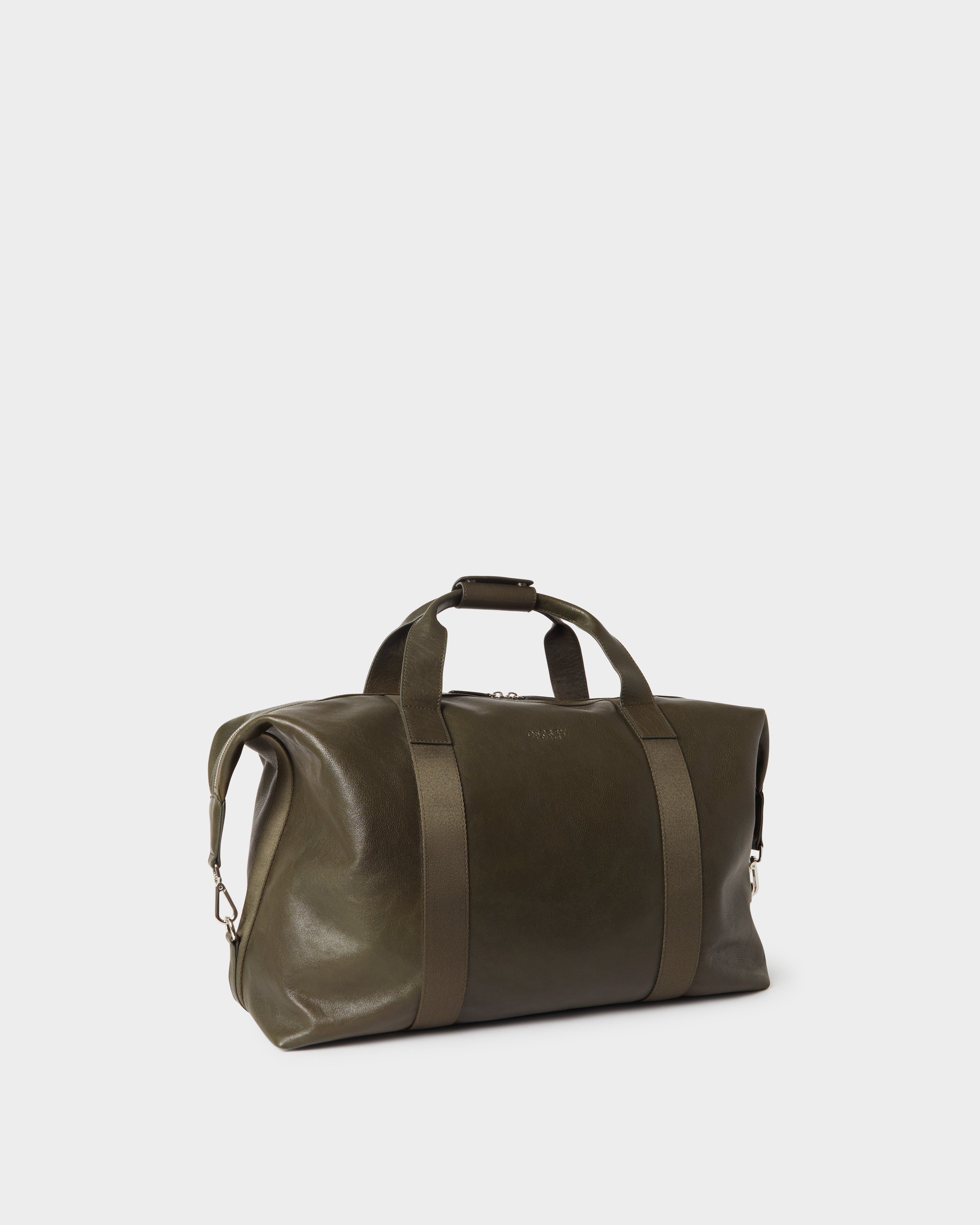 Image number 2 of The Toby Leather Weekender in Dark Olive