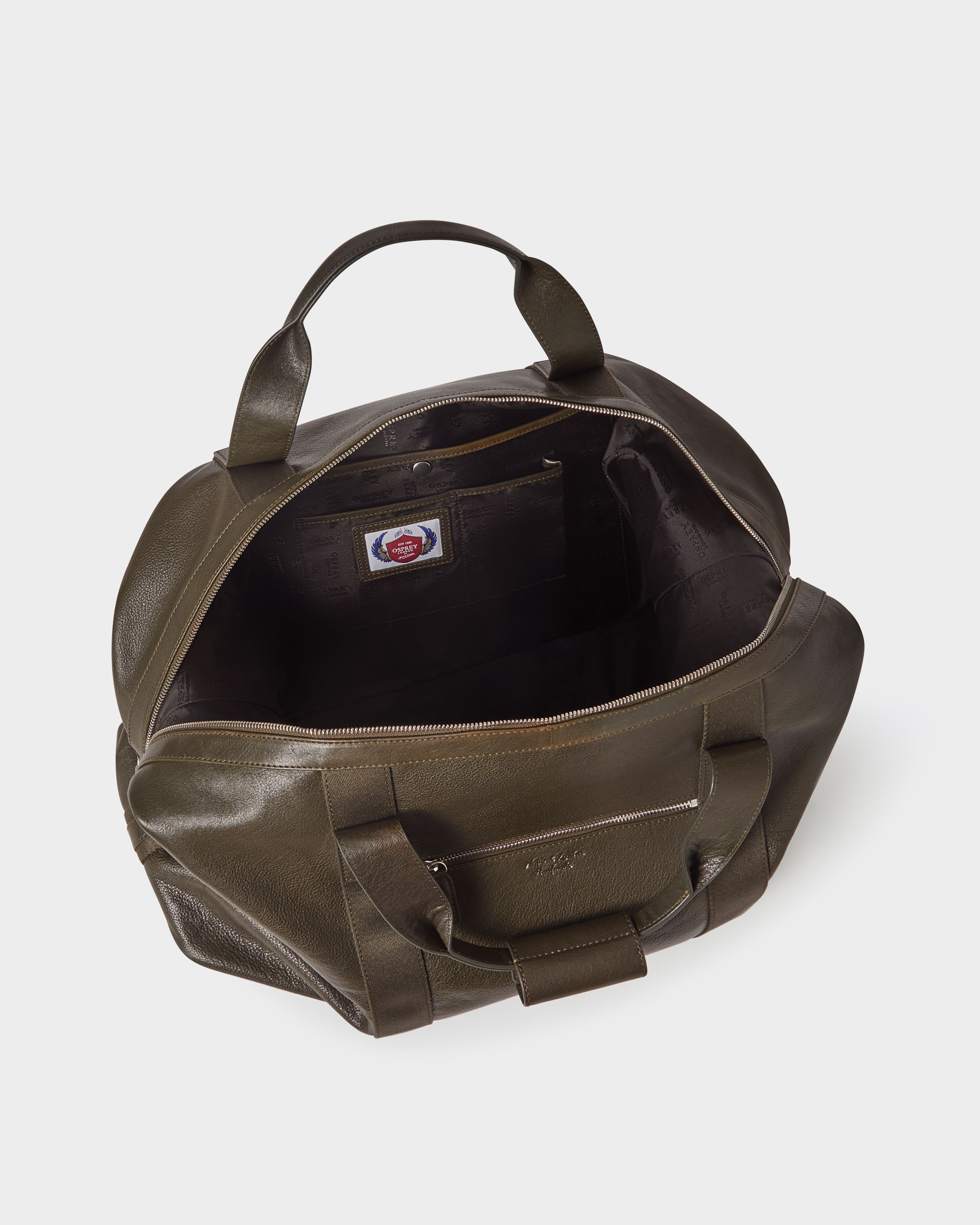 Image number 3 of The Toby Leather Weekender in Dark Olive