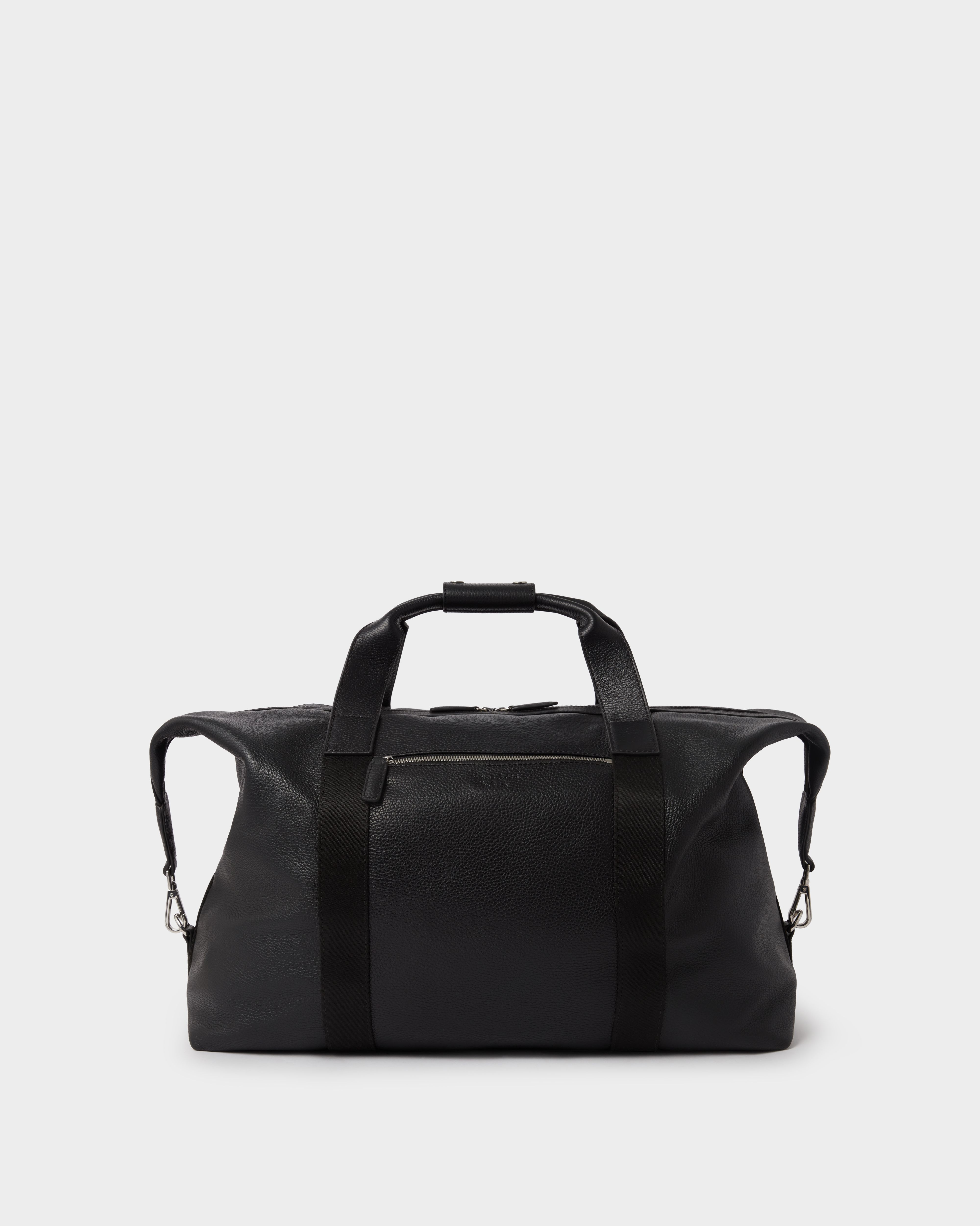 The Toby Leather Weekender in Black