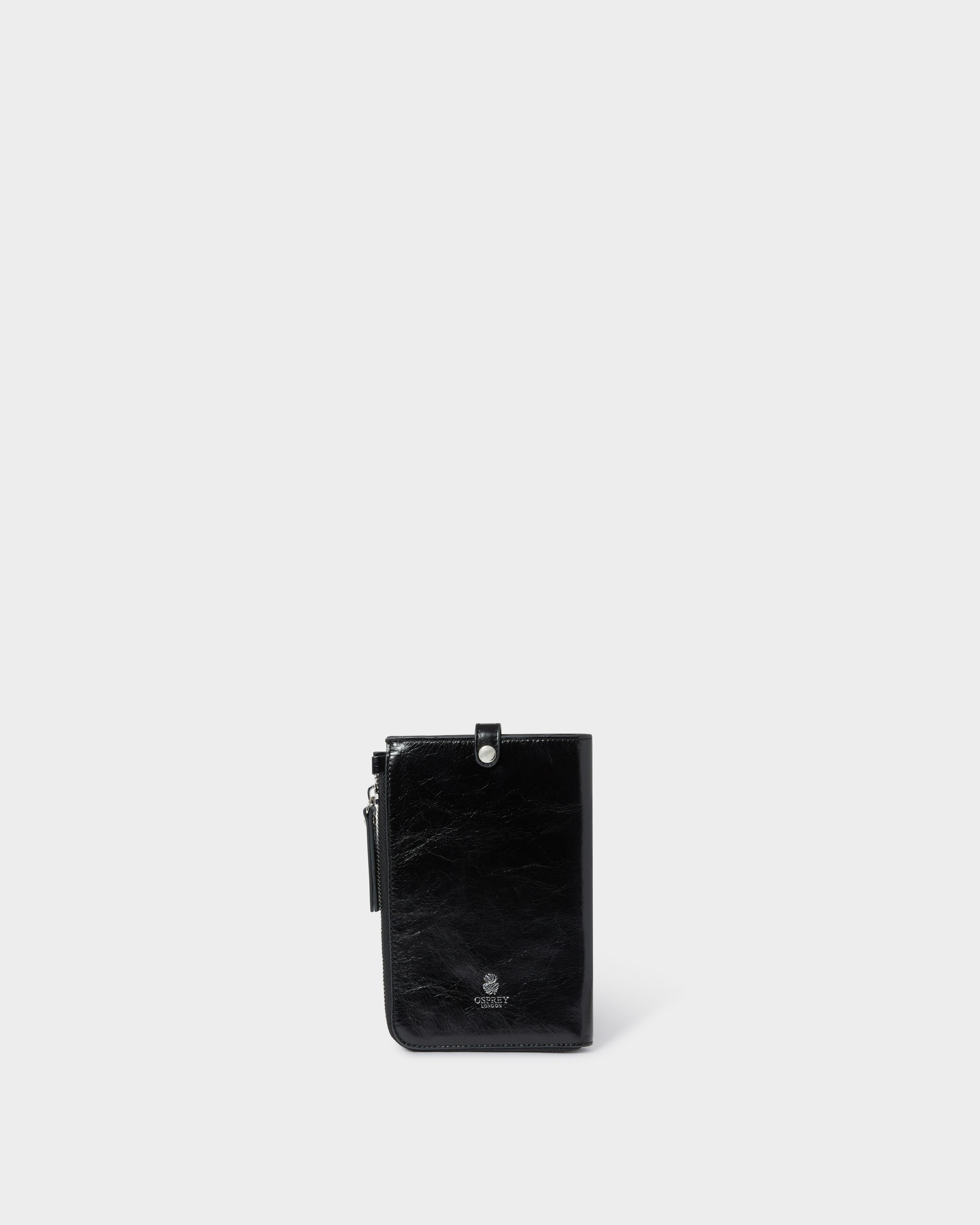 Image number 2 of The Electra Italian Leather Phone Bag in Black