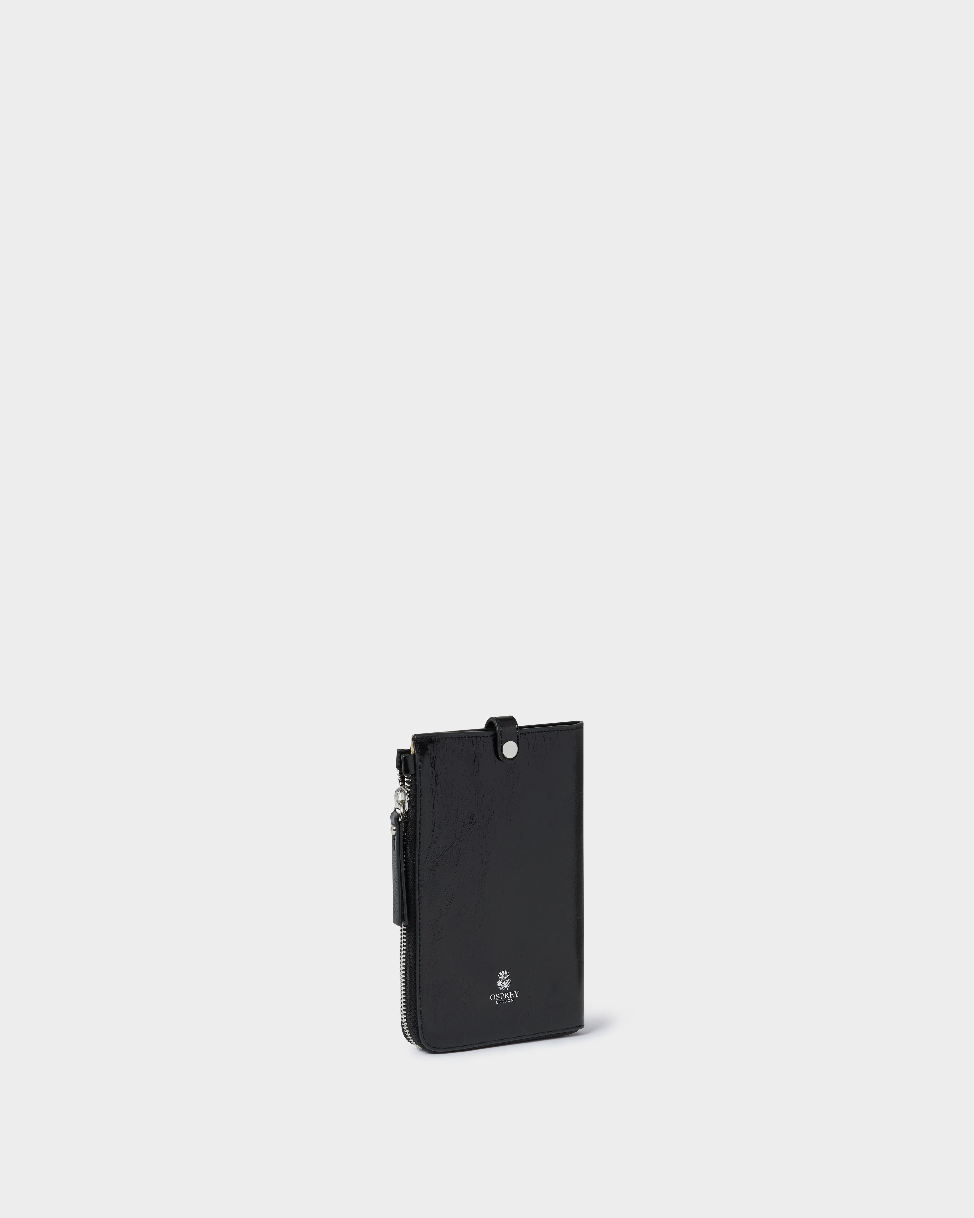 Image number 4 of The Electra Italian Leather Phone Bag in Black