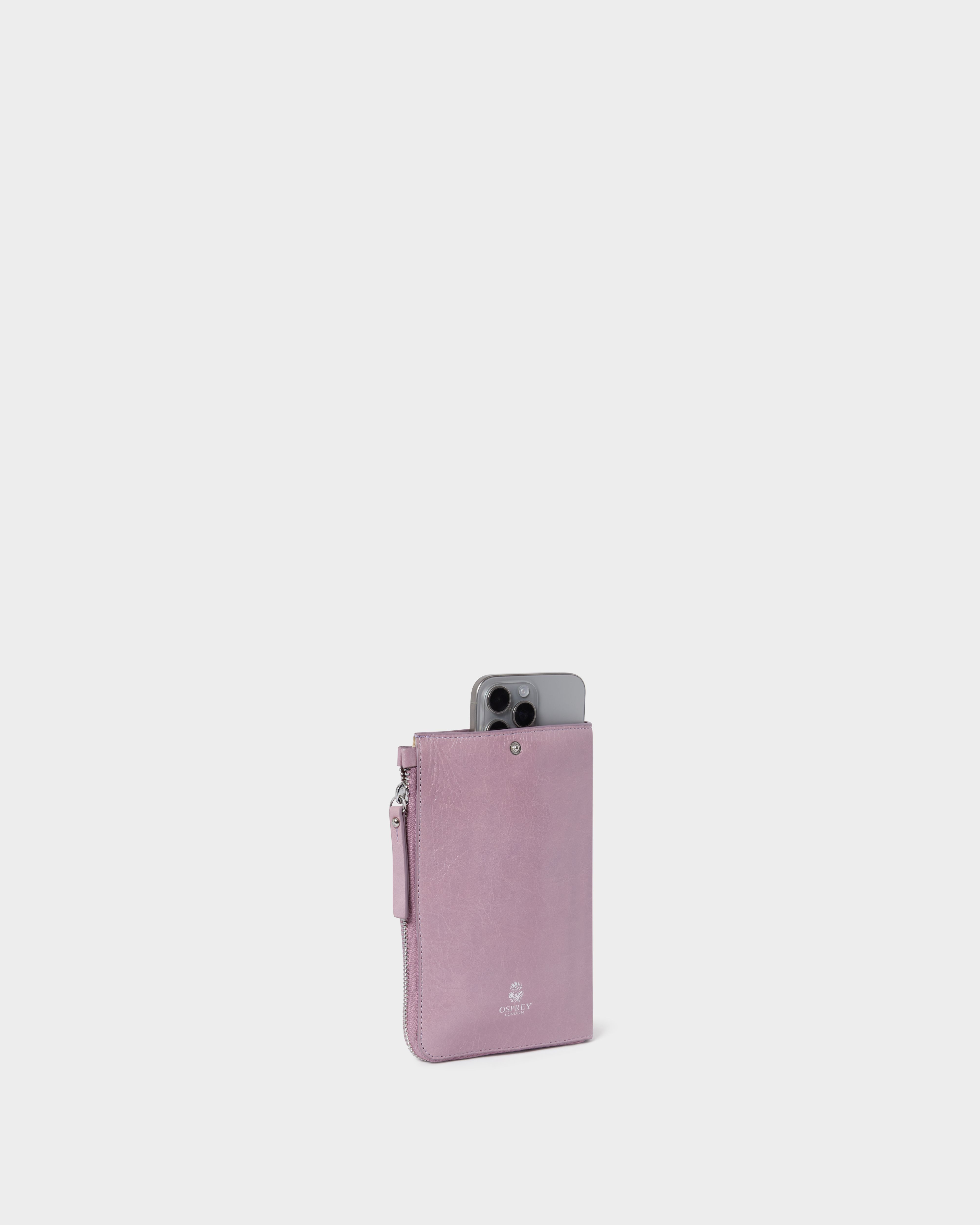 Image number 4 of The Electra Italian Leather Phone Bag in Heather
