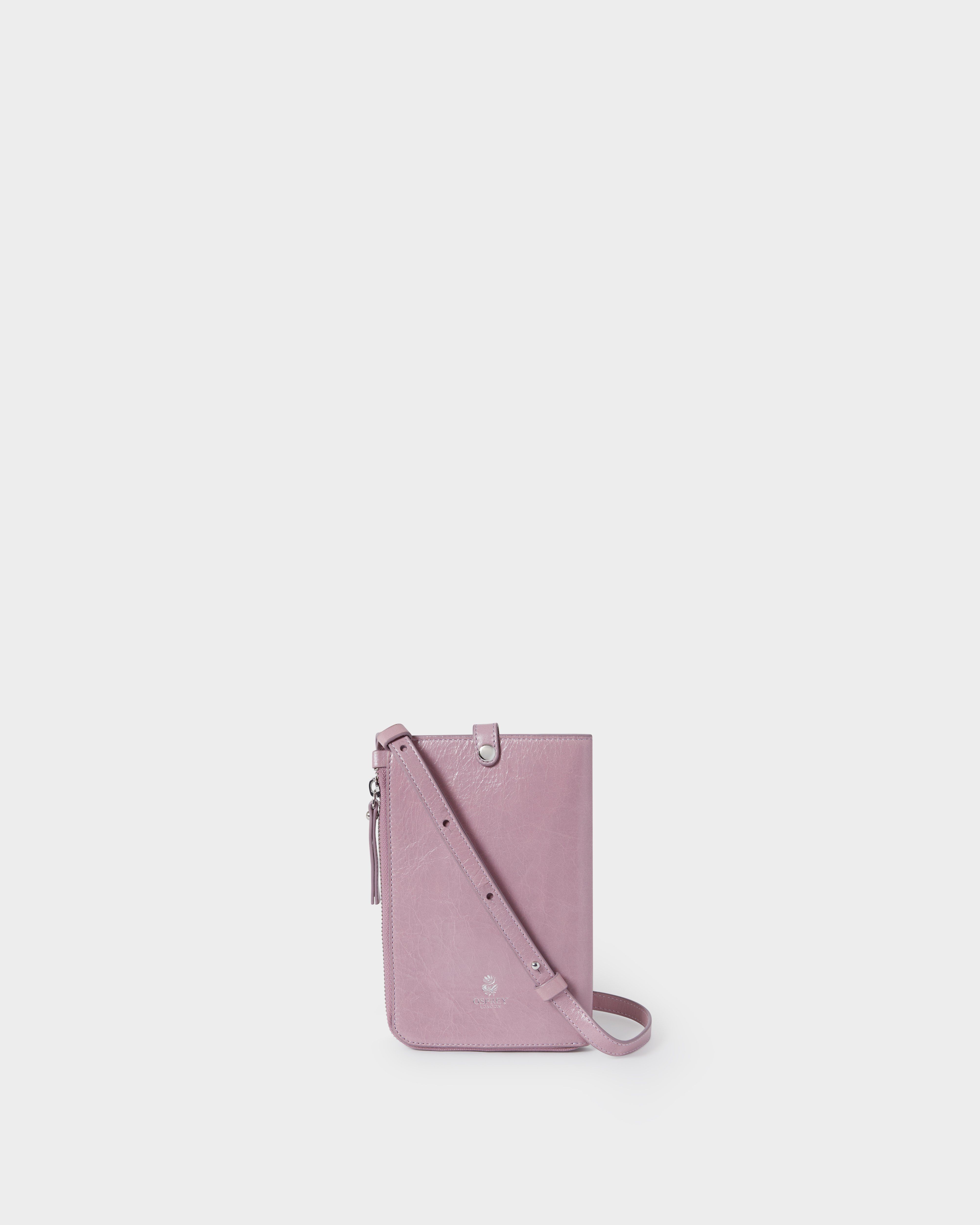 The Electra Italian Leather Phone Bag in Heather