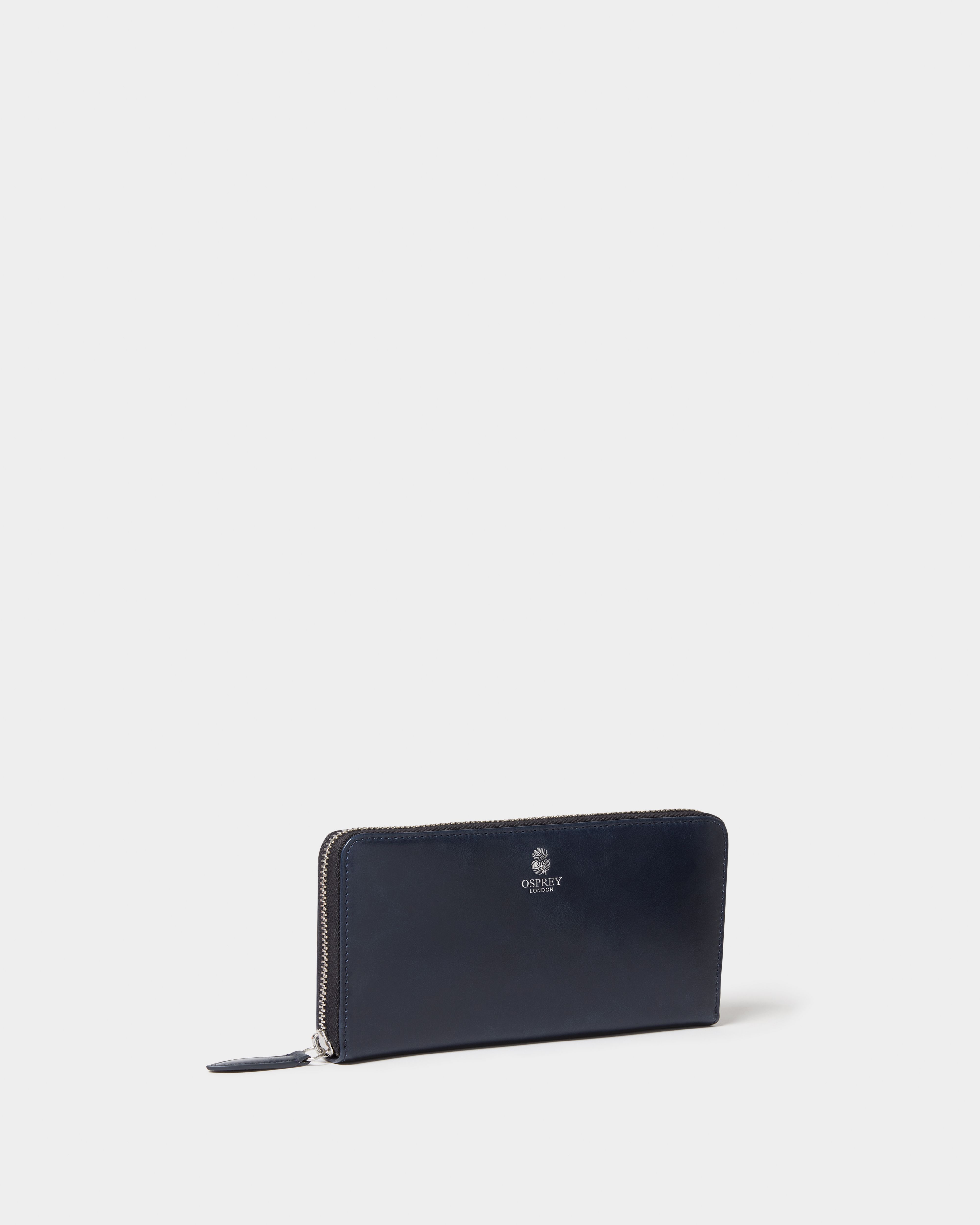 Image number 3 of The Wentworth Large Leather Zip Around in Navy