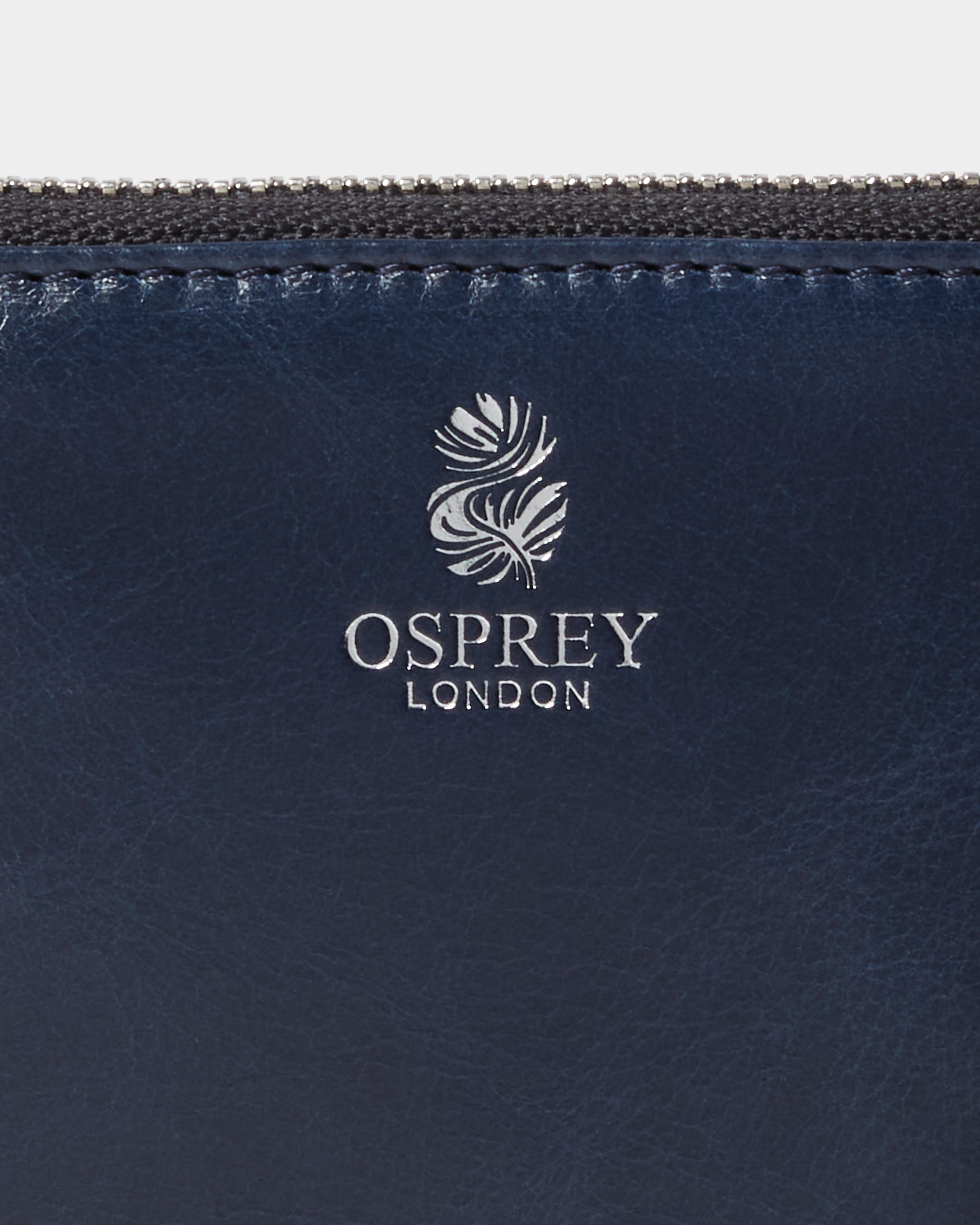 Image number 5 of The Wentworth Medium Leather Zip Around in Navy
