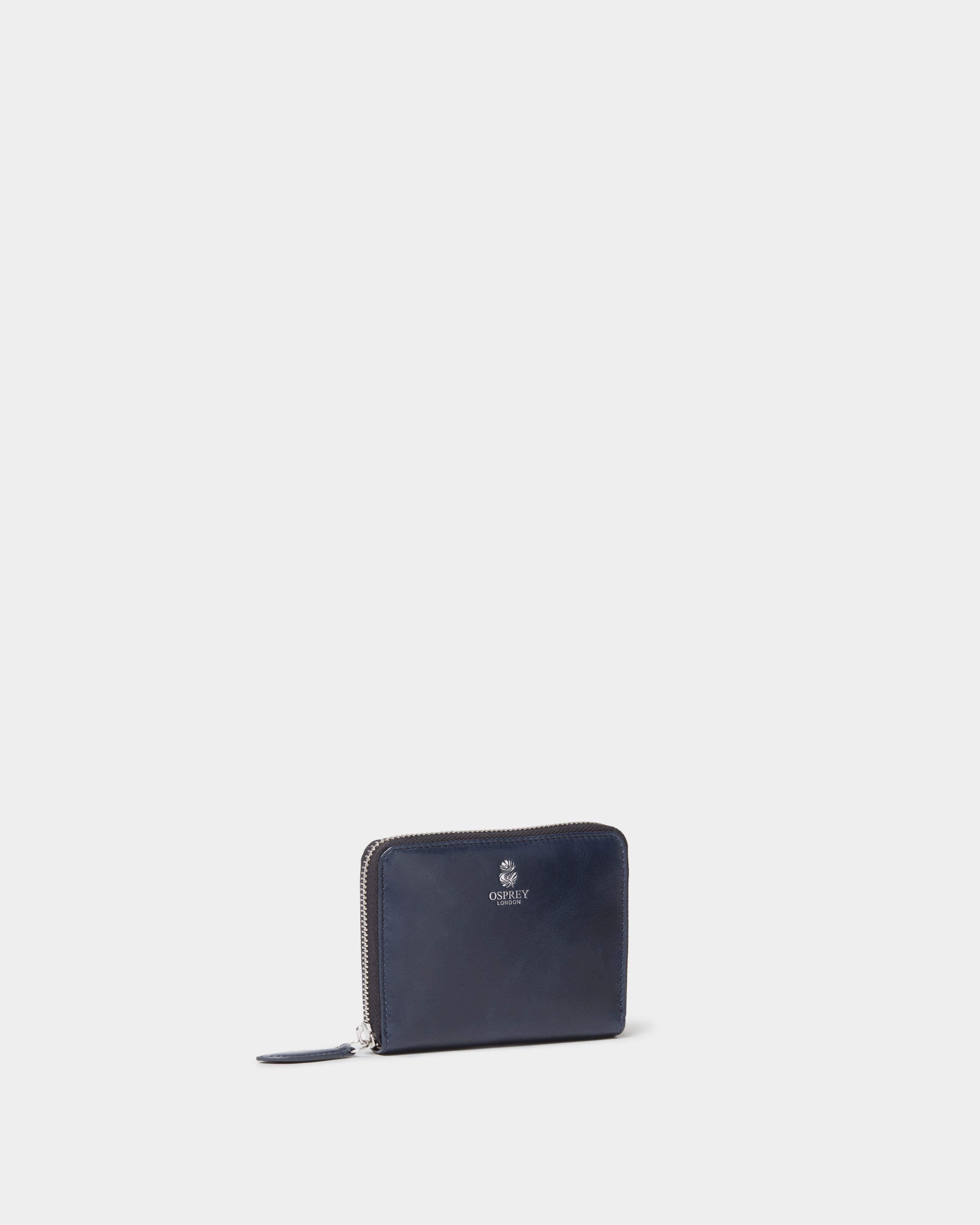 Image number 3 of The Wentworth Medium Leather Zip Around in Navy