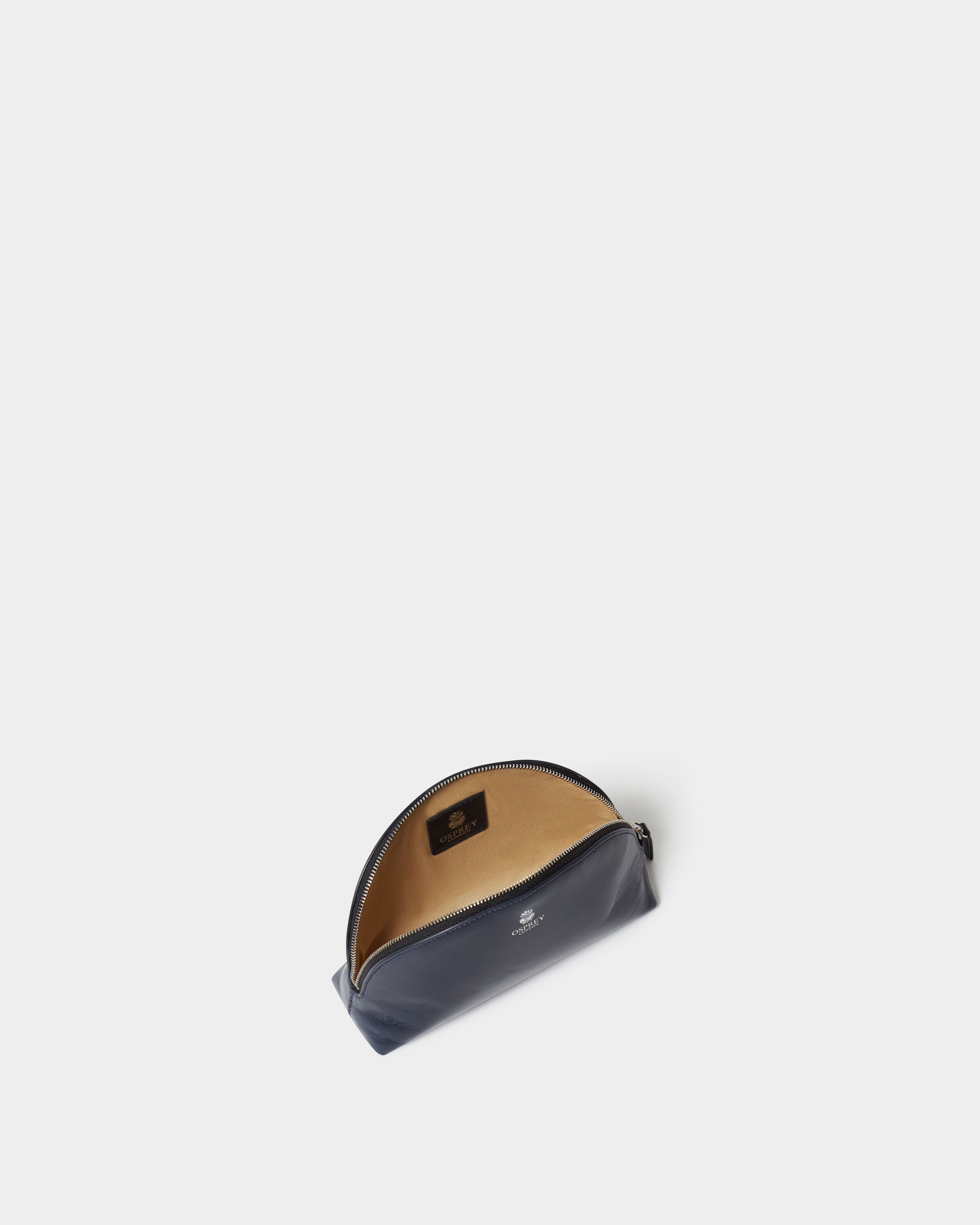 Image number 4 of The Wentworth Leather Small Make Up Bag in Navy