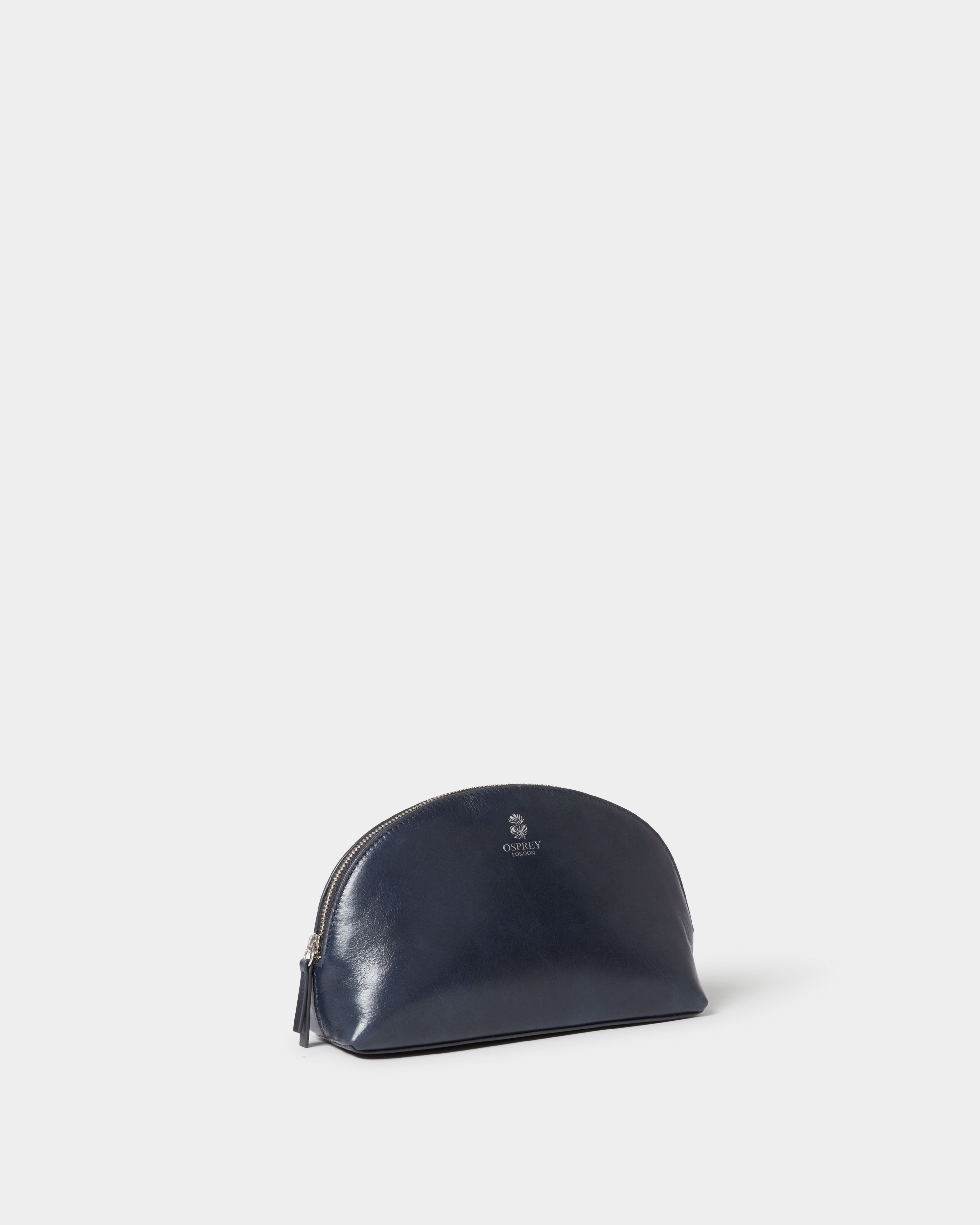 Image number 3 of The Wentworth Leather Small Make Up Bag in Navy