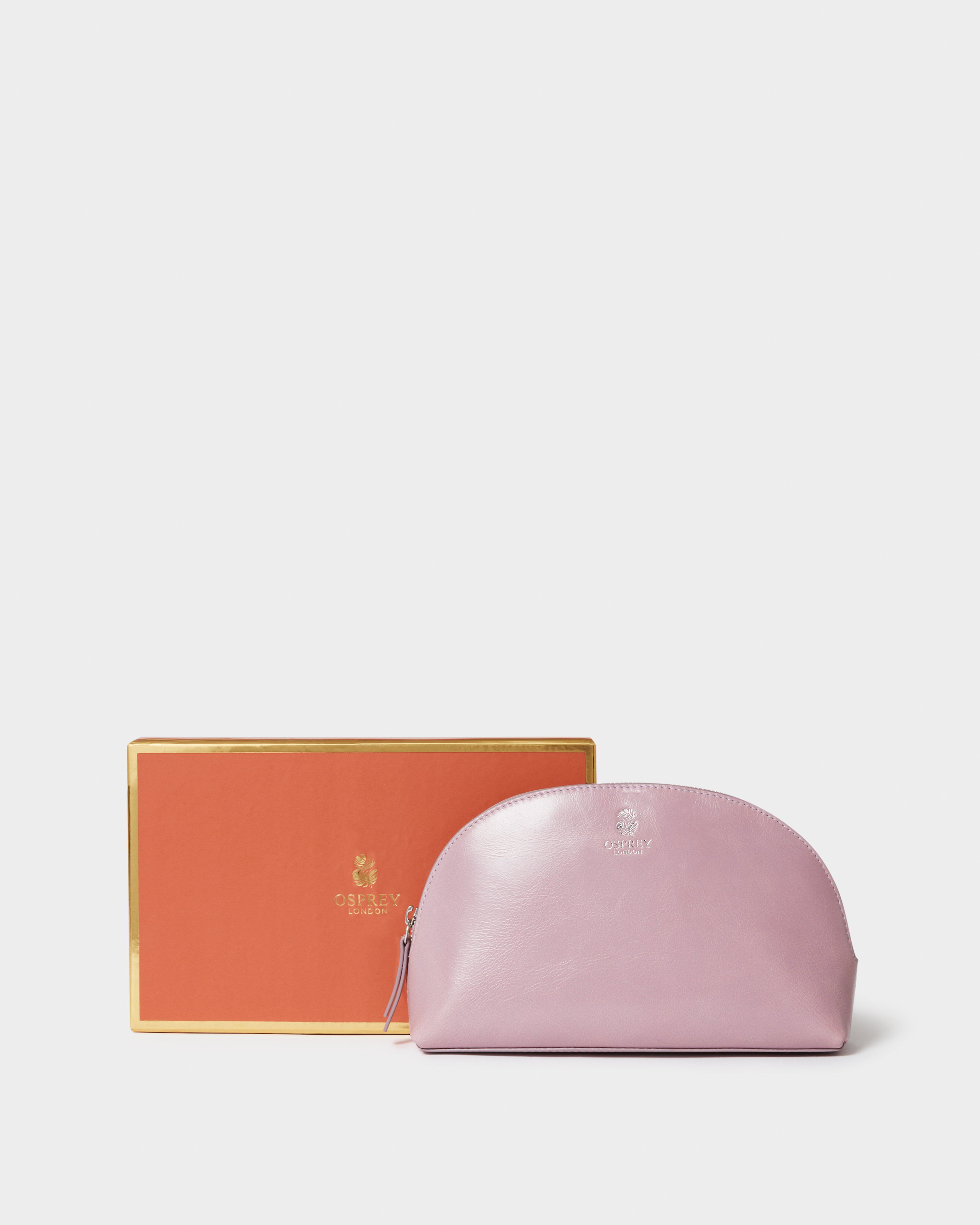 The Wentworth Leather Small Make Up Bag in Heather