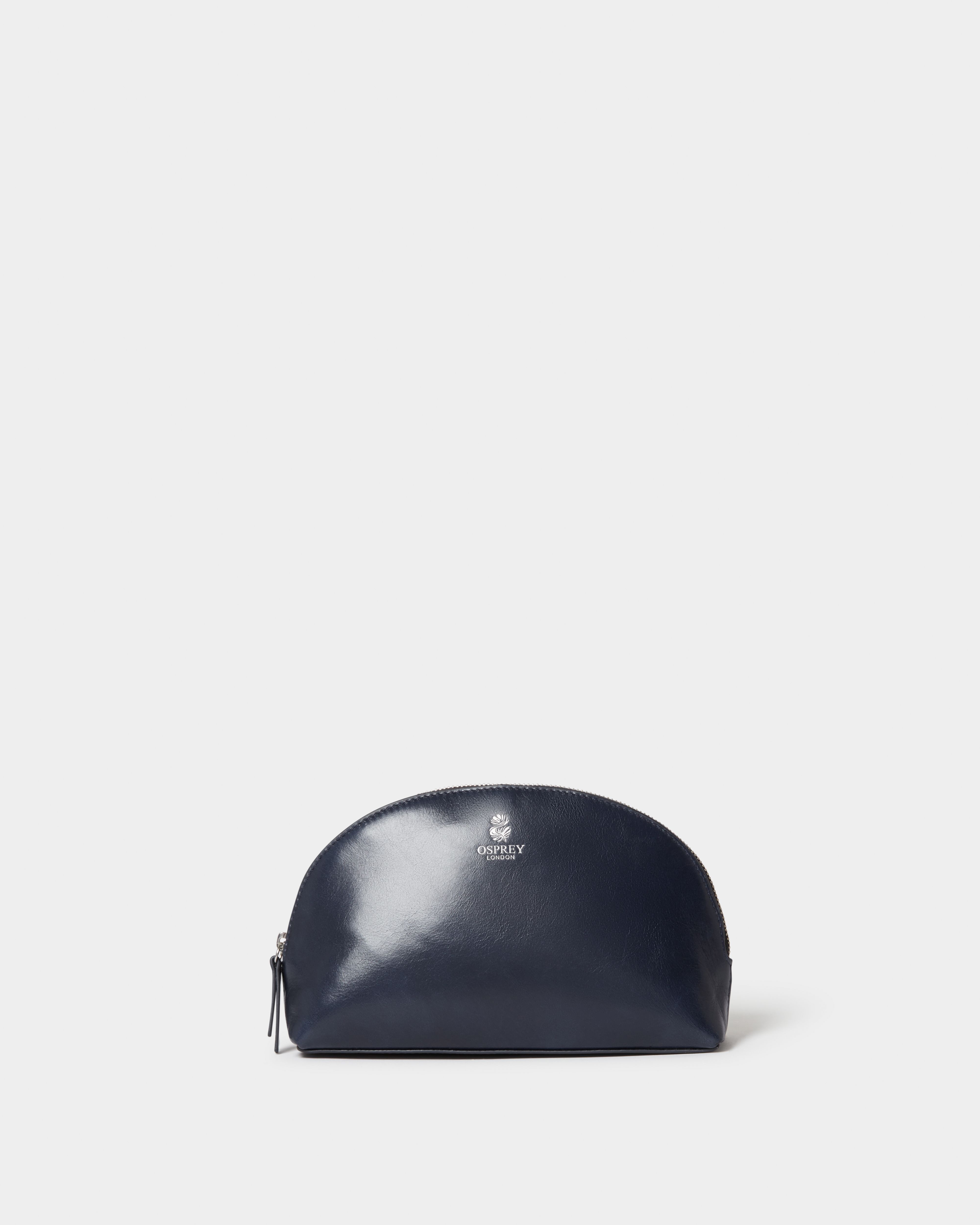 Image number 2 of The Wentworth Leather Small Make Up Bag in Navy