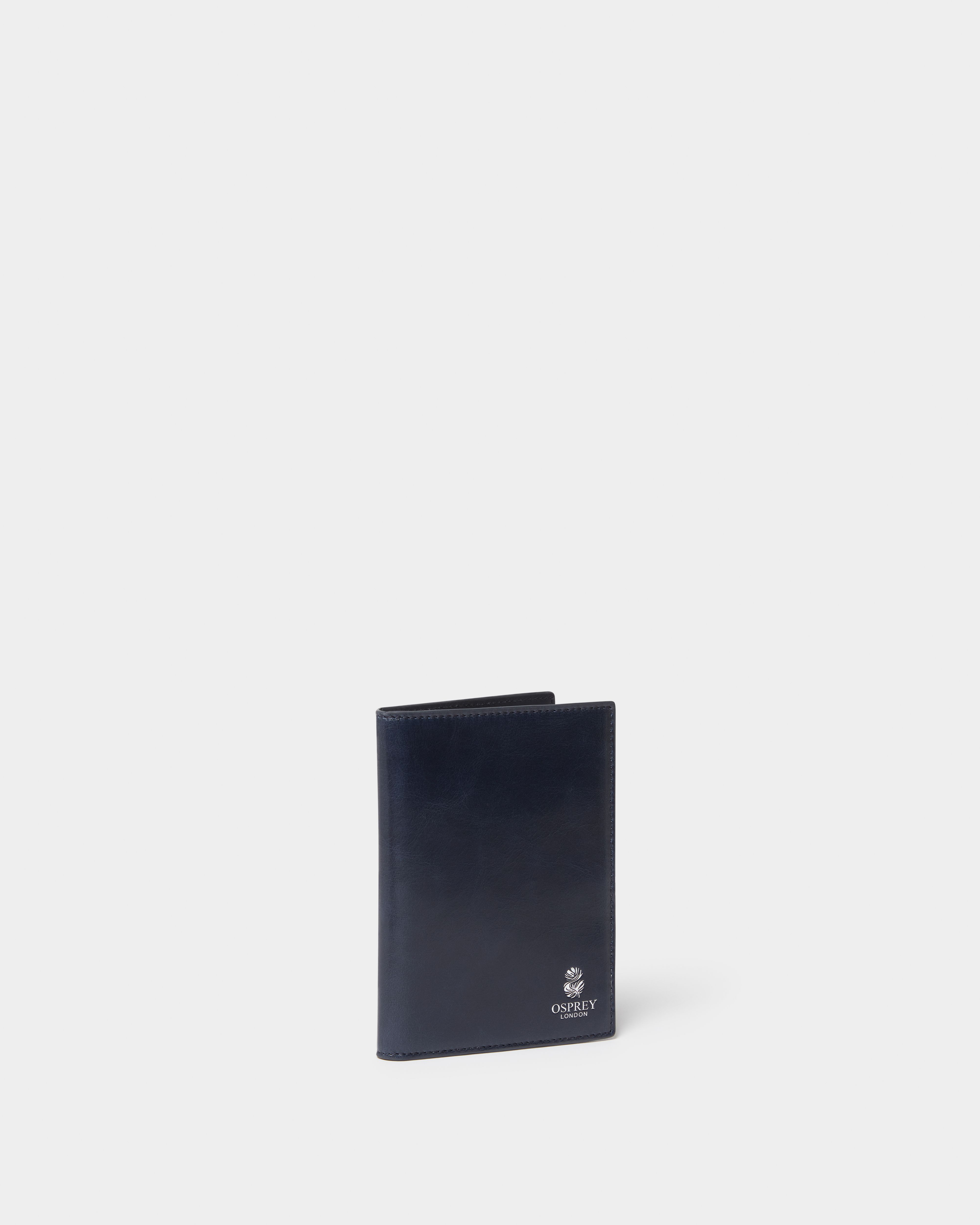 Image number 3 of The Wentworth Leather Passport Cover in Navy