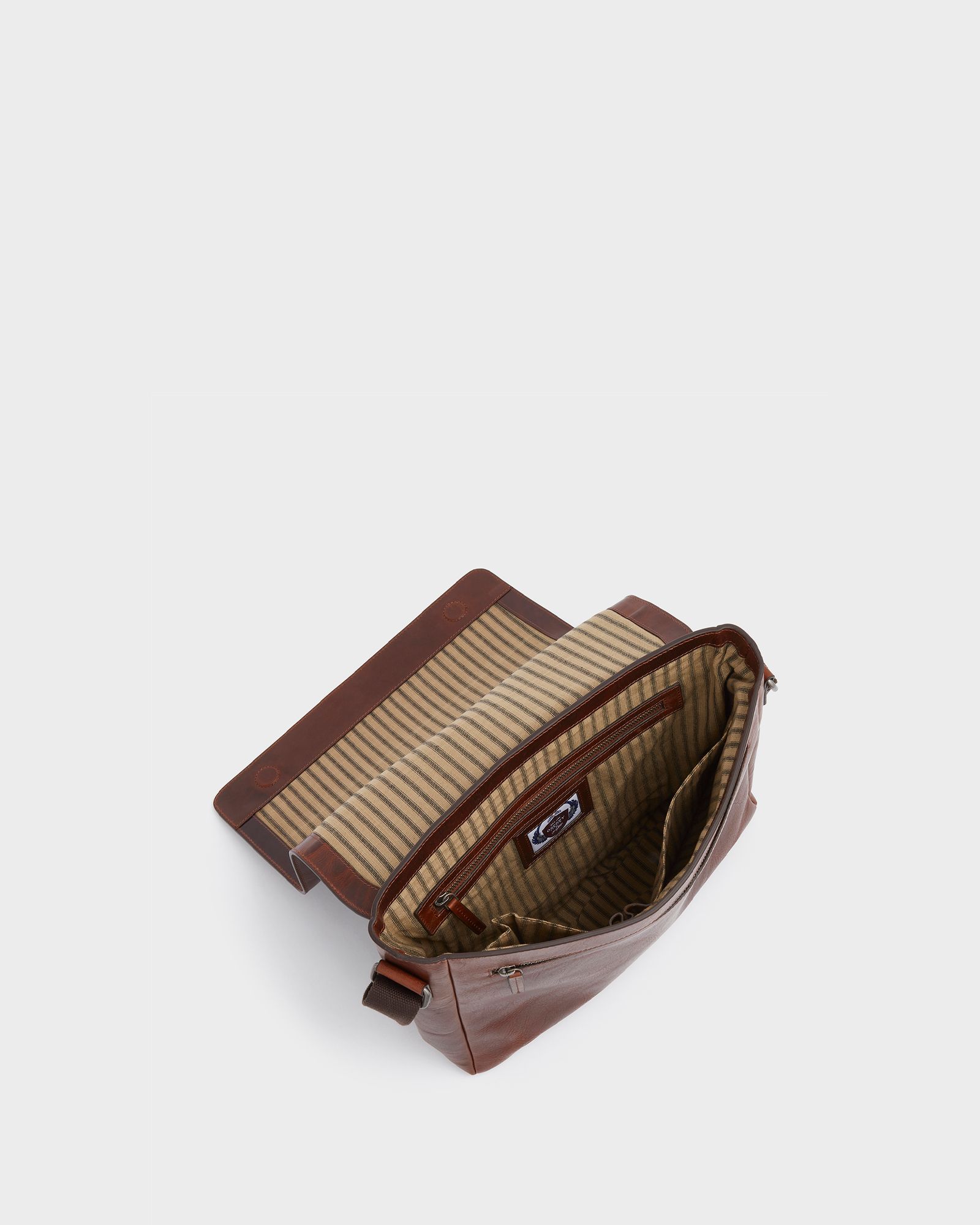 Image number 3 of The Smithy Large Leather Messenger in Cognac