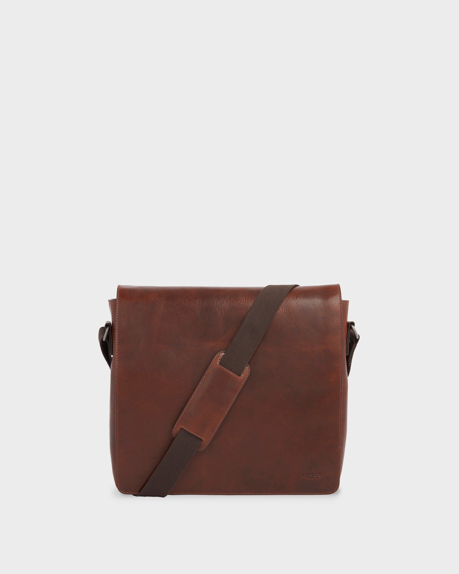 The Smithy Large Leather Messenger in Cognac