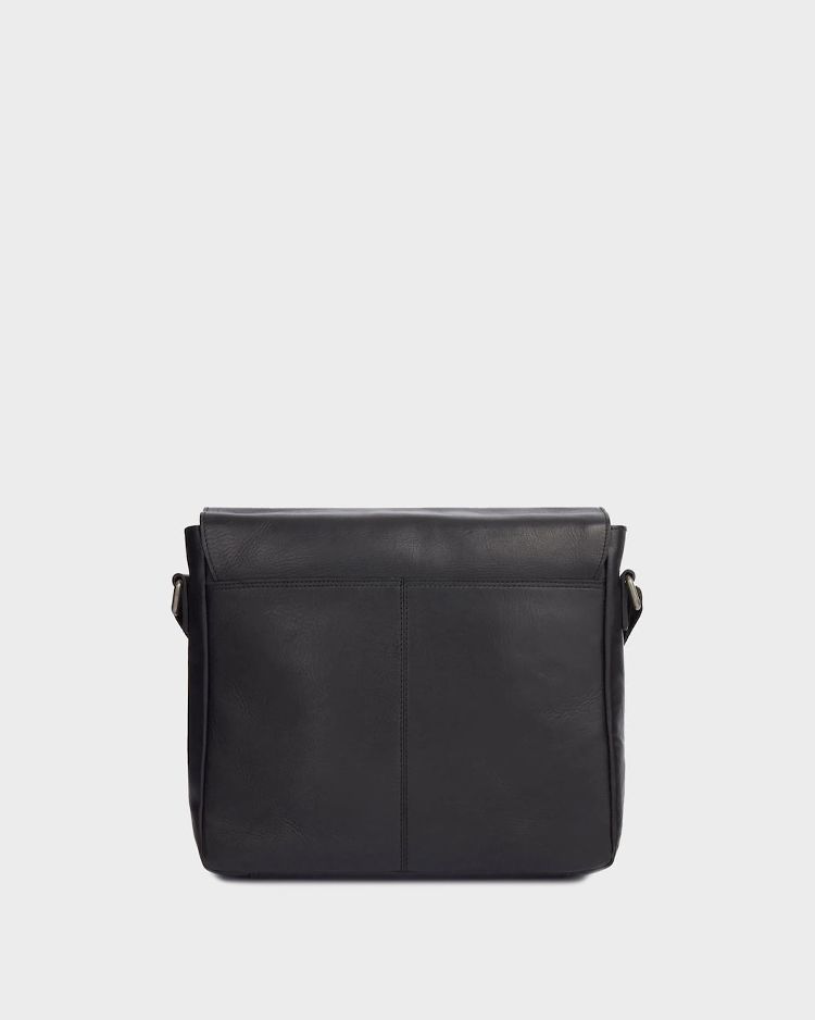 Image number 4 of The Smithy Large Leather Messenger in Black
