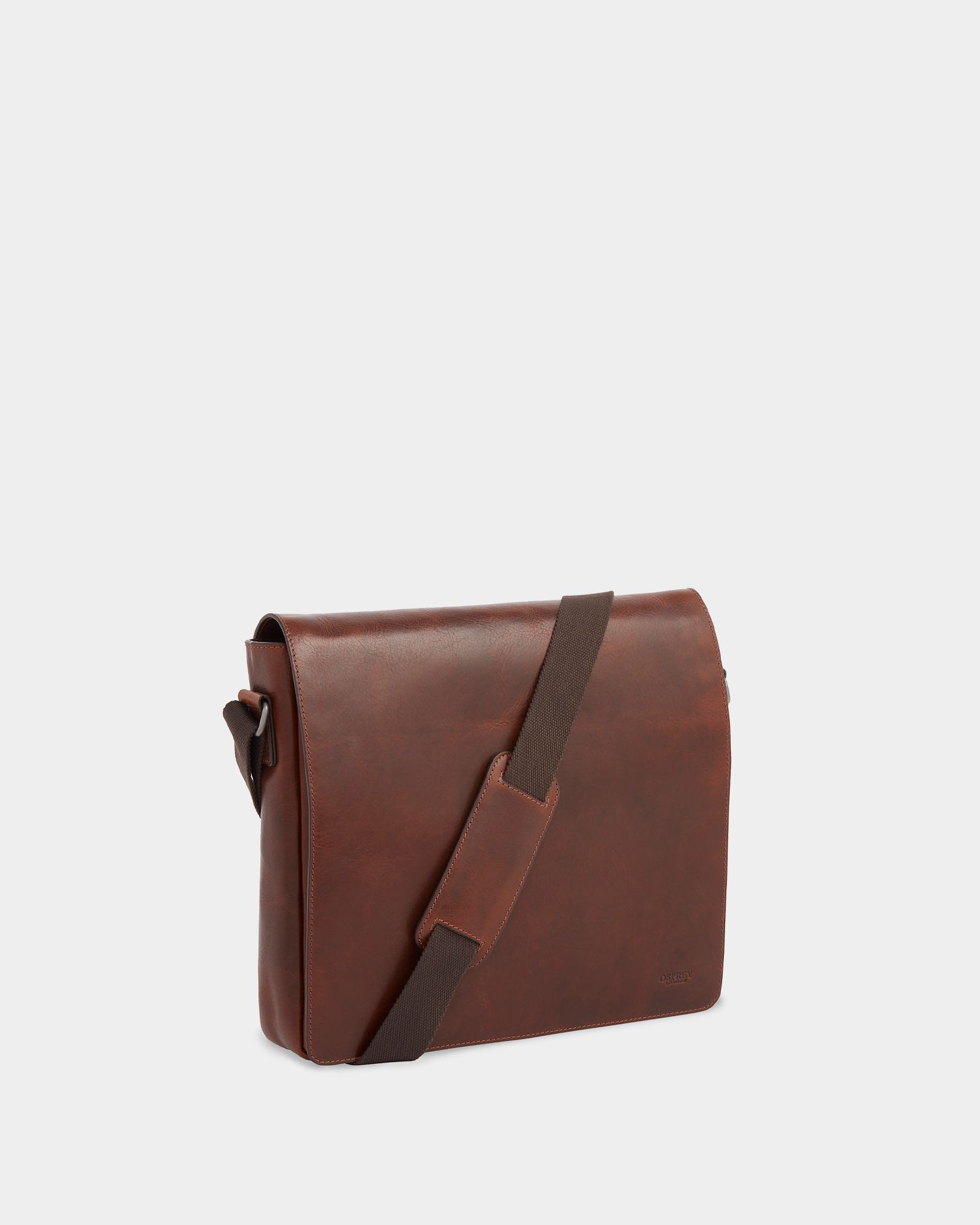Image number 2 of The Smithy Large Leather Messenger in Cognac