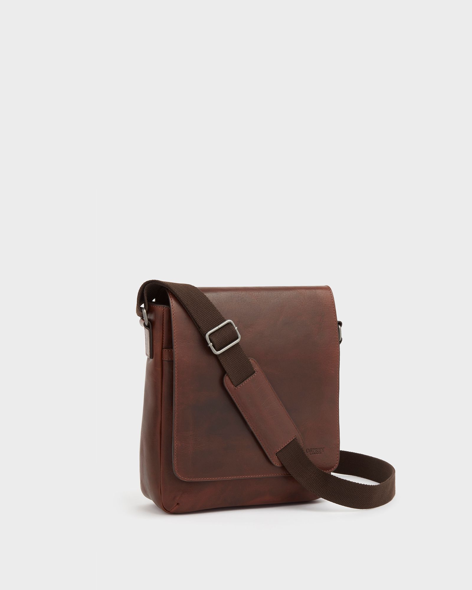 Image number 2 of The Baker Large Leather Messenger in Cognac