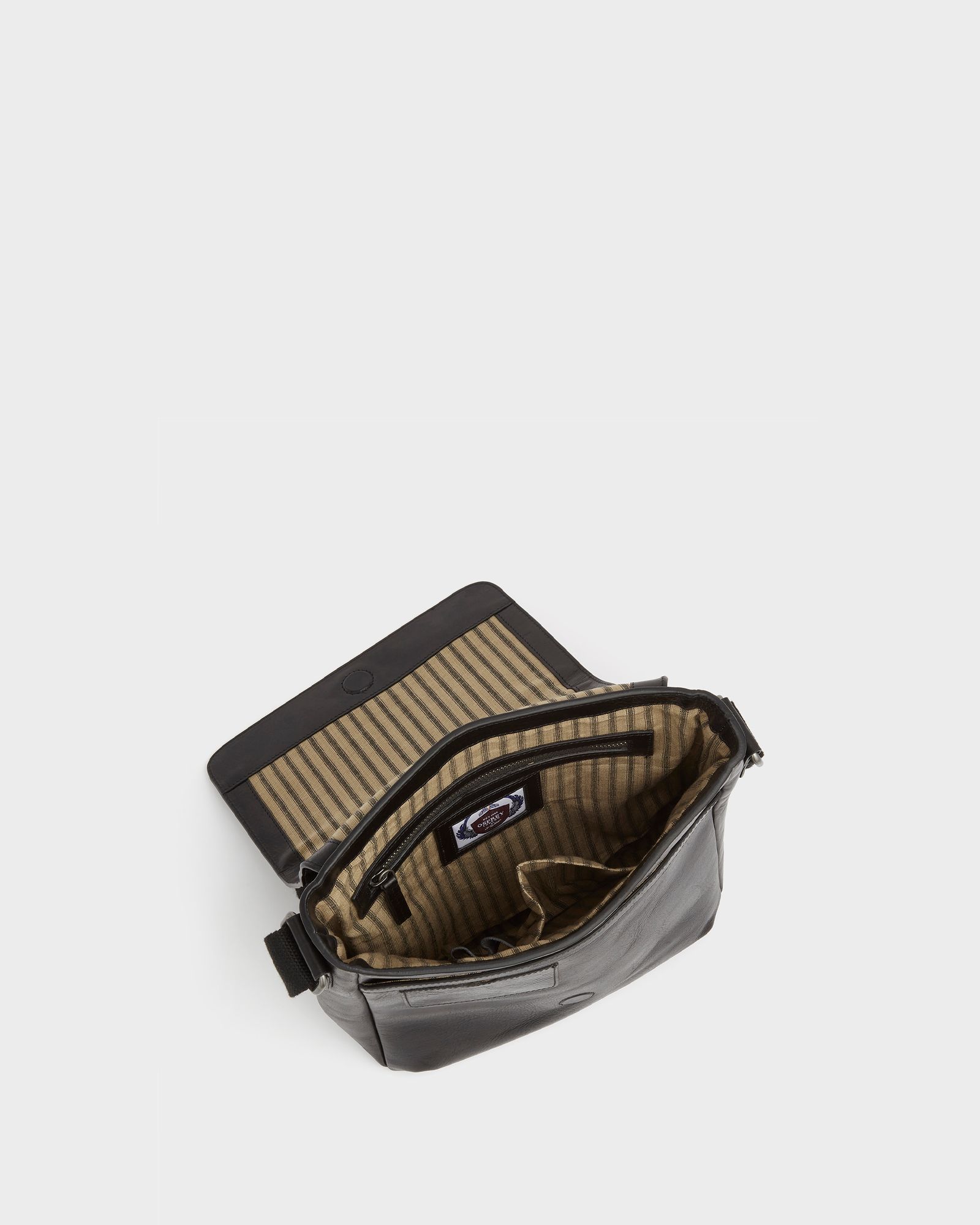 Image number 3 of The Baker Large Leather Messenger in Black