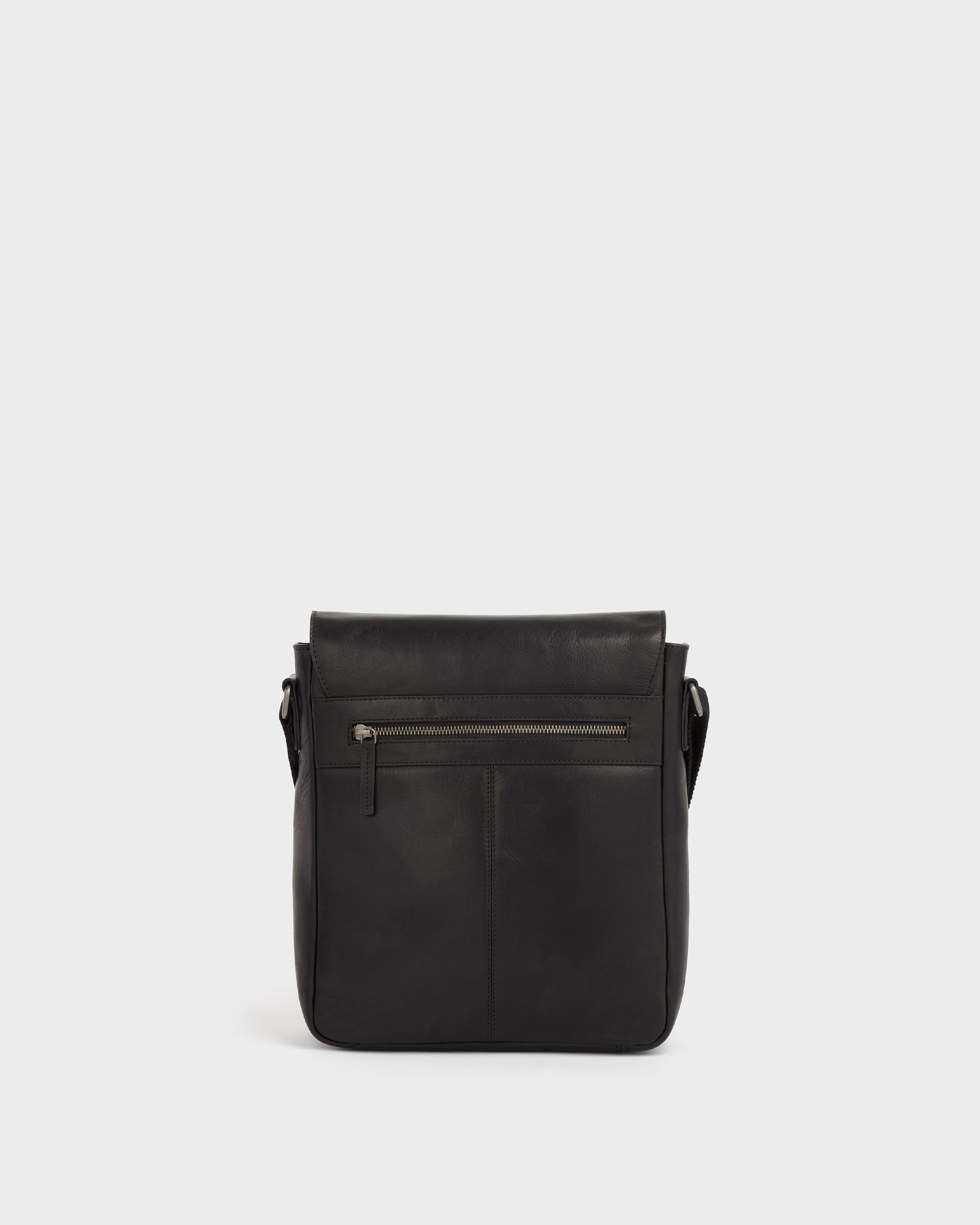 Image number 4 of The Baker Large Leather Messenger in Black