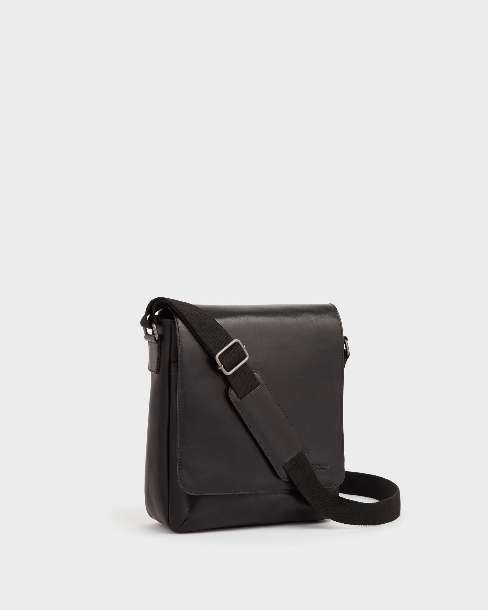Image number 2 of The Baker Large Leather Messenger in Black