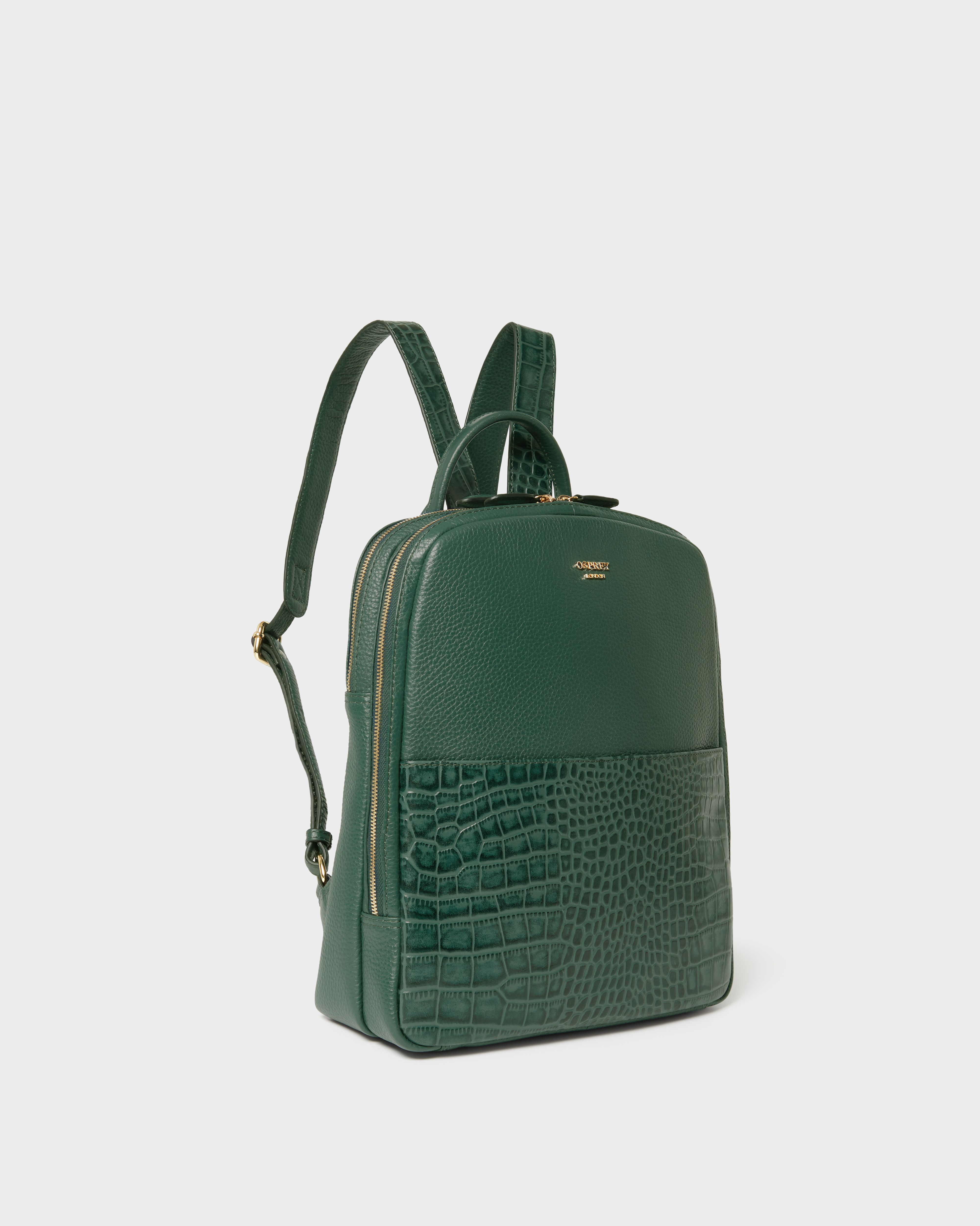 Image number 2 of The Kellie Leather Backpack in Forest