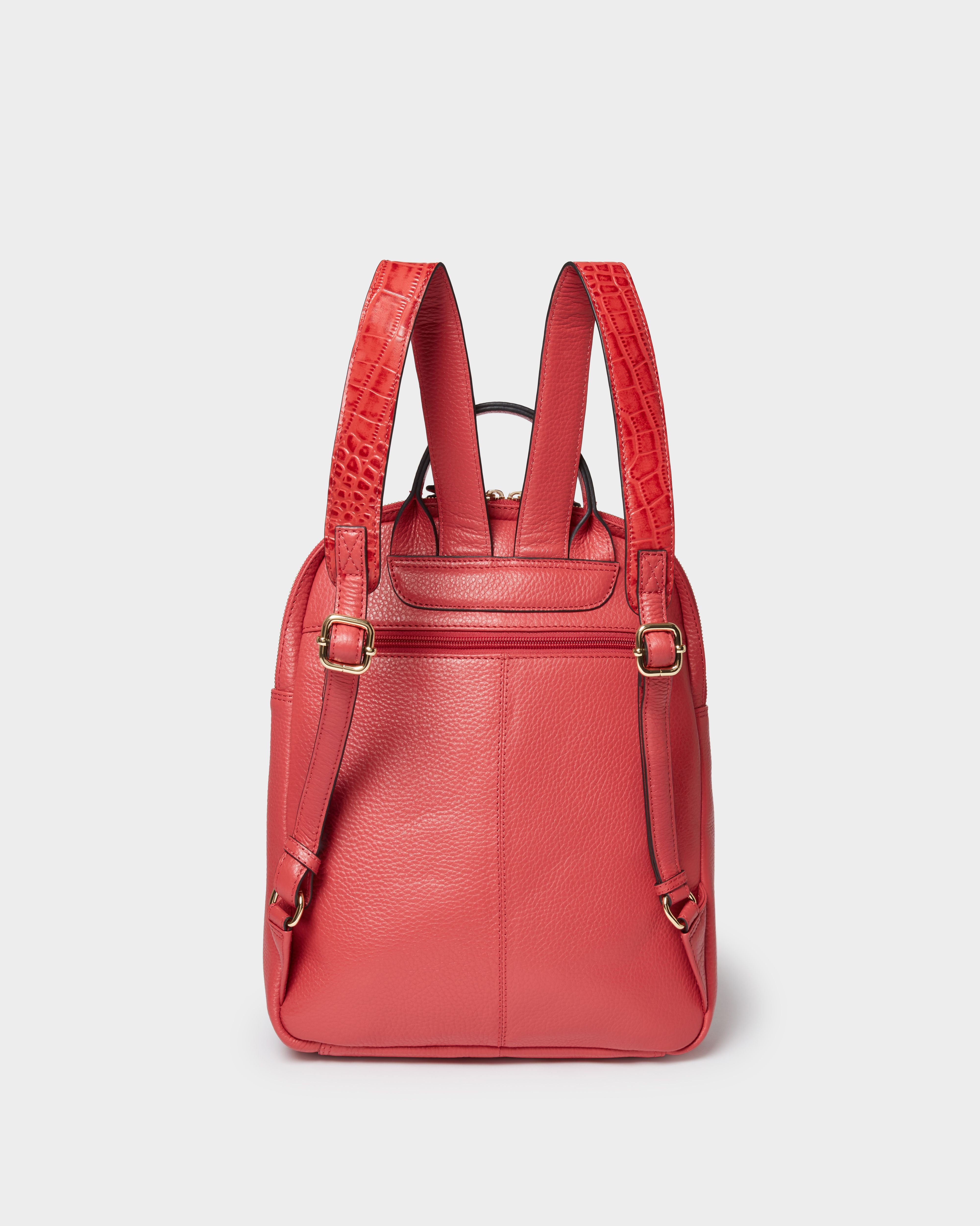 Image number 4 of The Kellie Leather Backpack in Rosewood