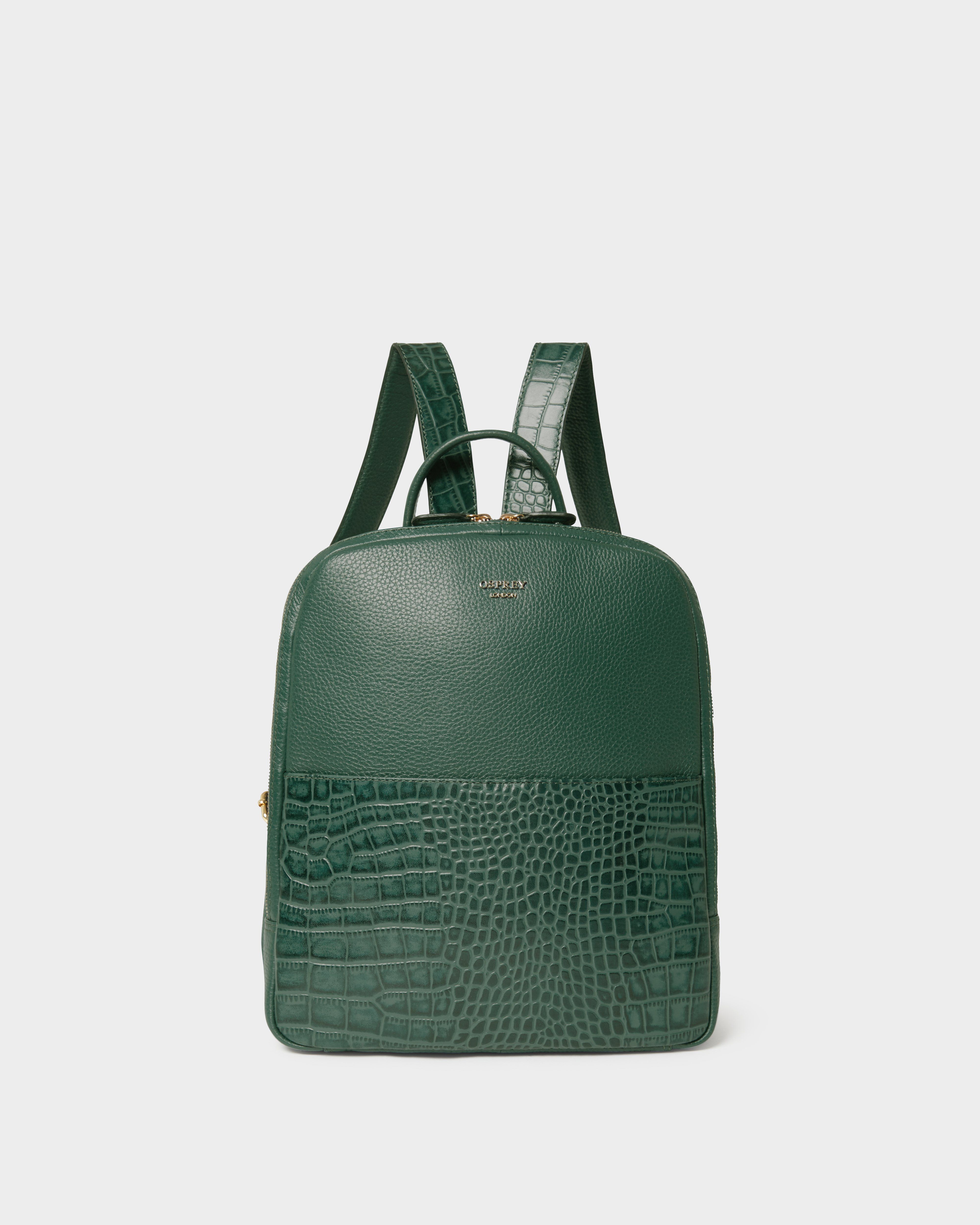 The Kellie Leather Backpack in Forest