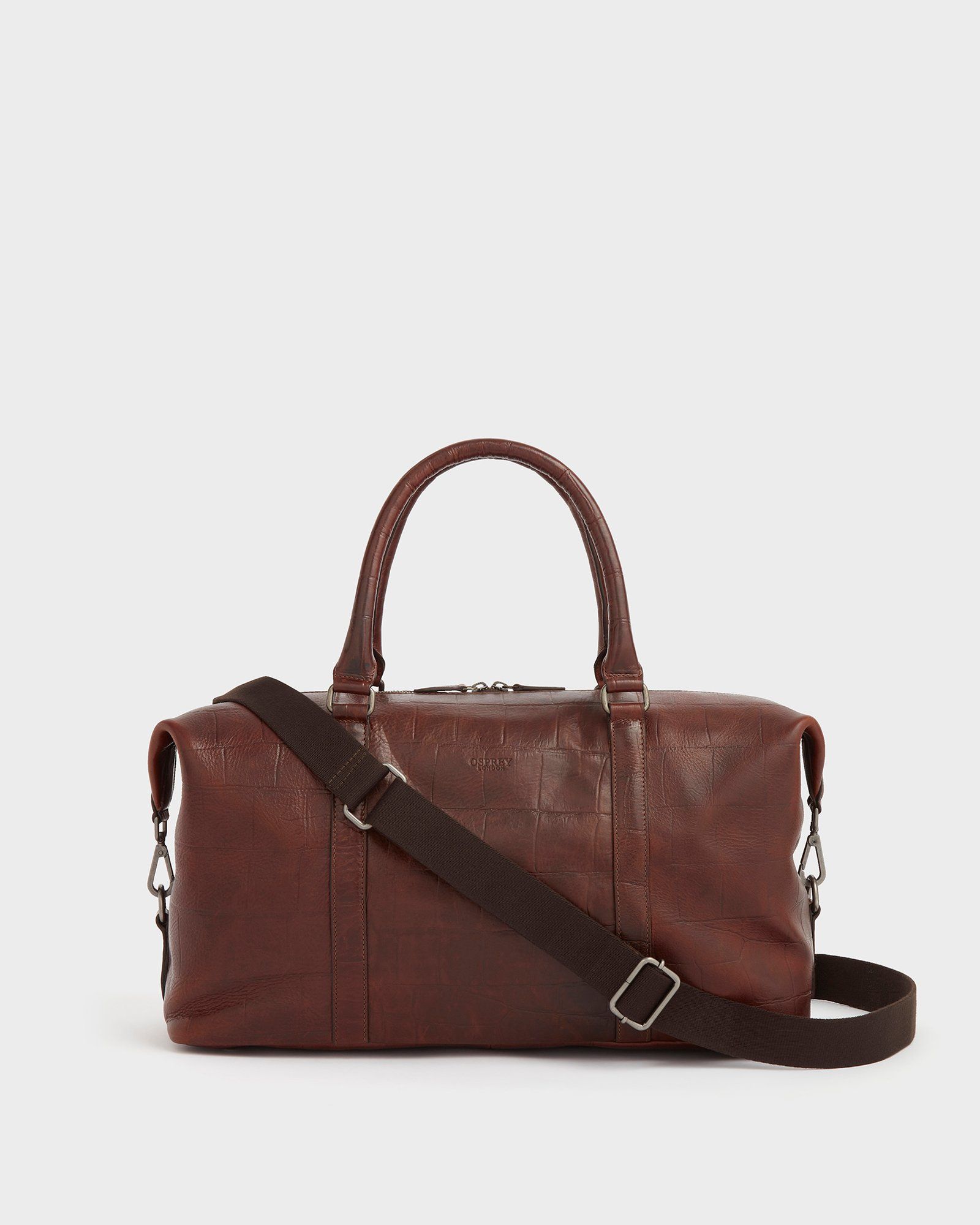 The Brixton Leather Weekender in Cognac