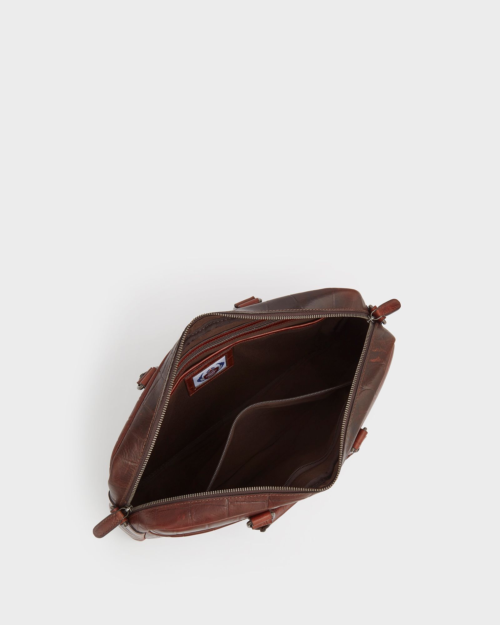 Image number 3 of The Brixton Leather Laptop Bag in Cognac