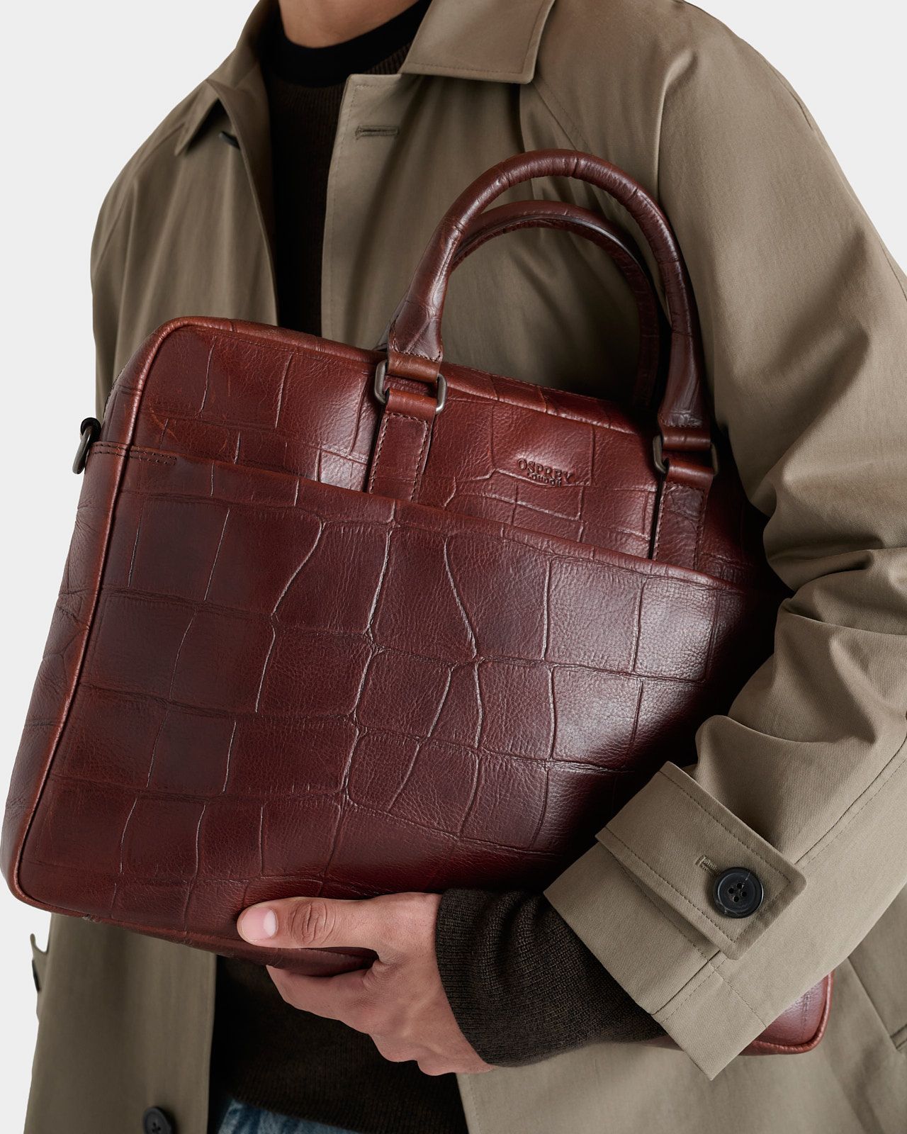Image number 1 of The Brixton Leather Laptop Bag in Cognac