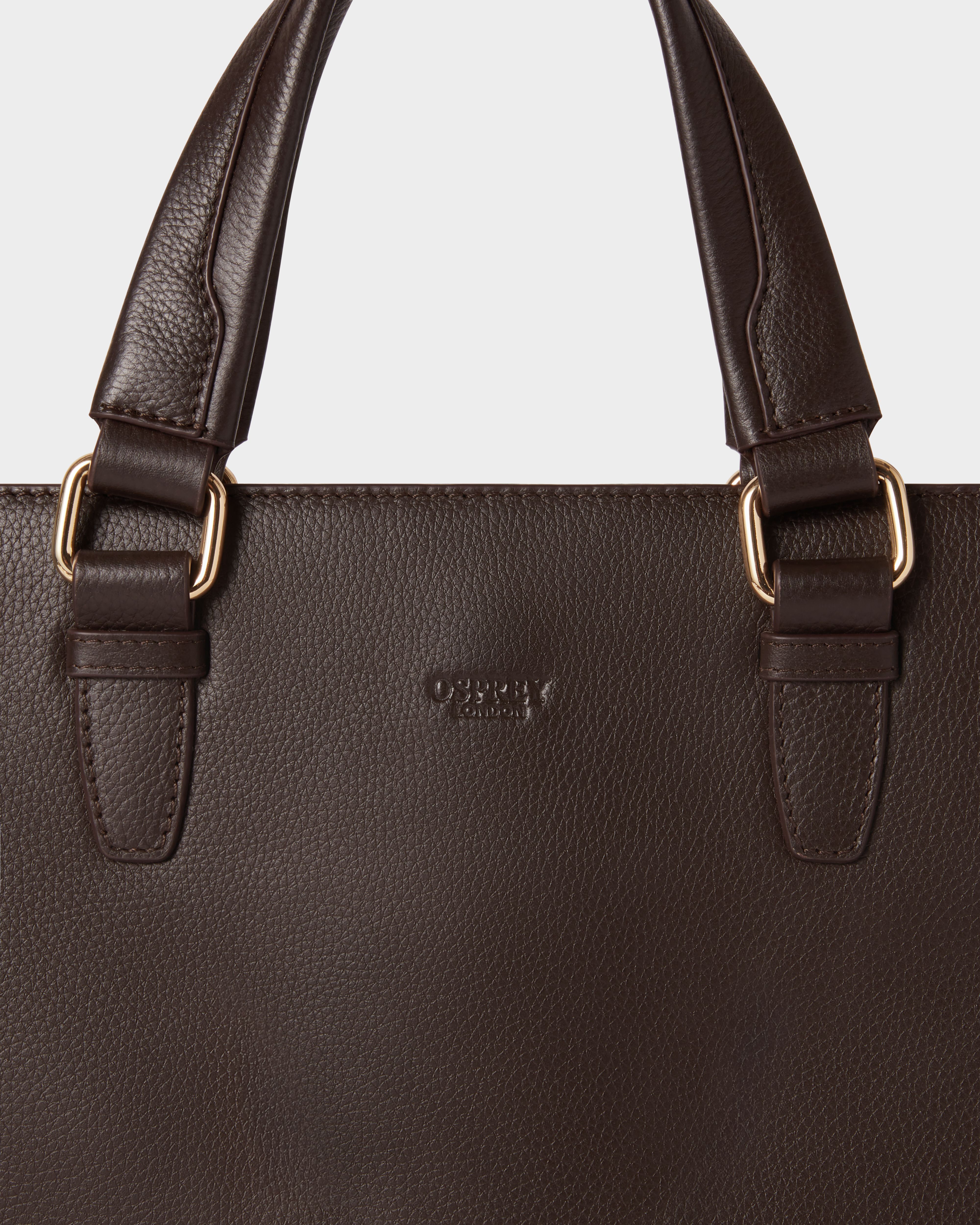 Image number 6 of The Mercury Leather Laptop Bag in Chocolate