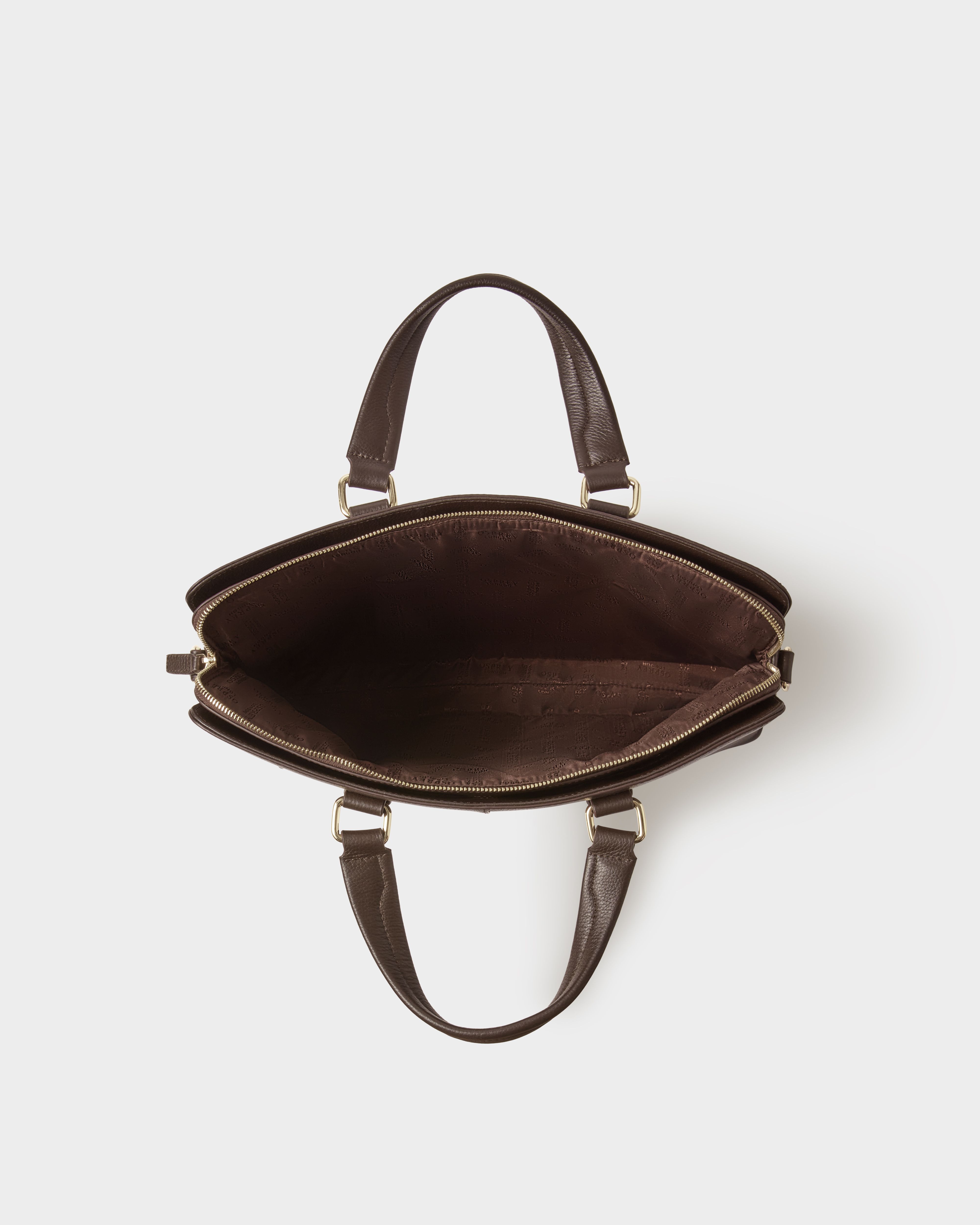 Image number 4 of The Mercury Leather Laptop Bag in Chocolate