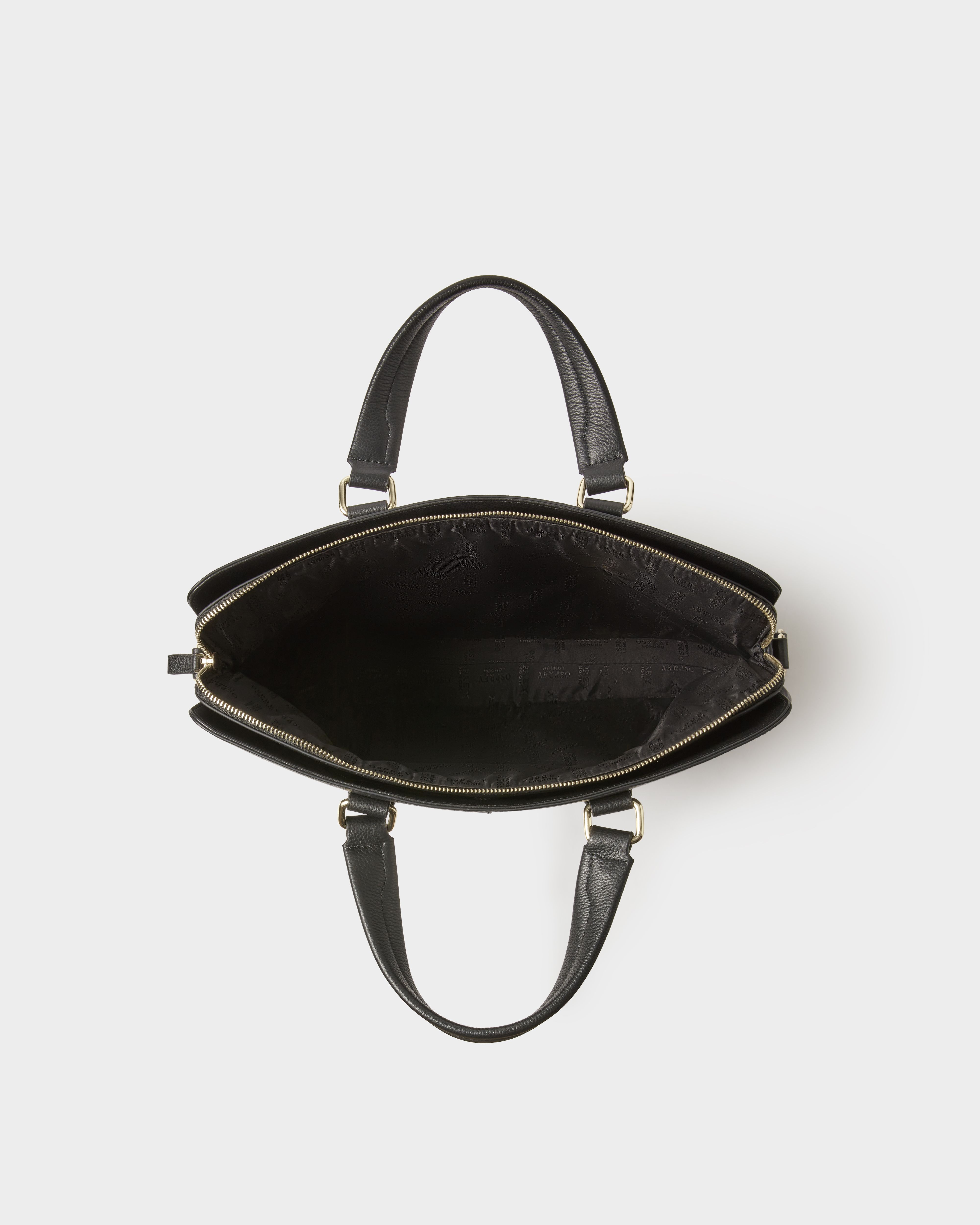 Image number 4 of The Mercury Leather Laptop Bag in Black