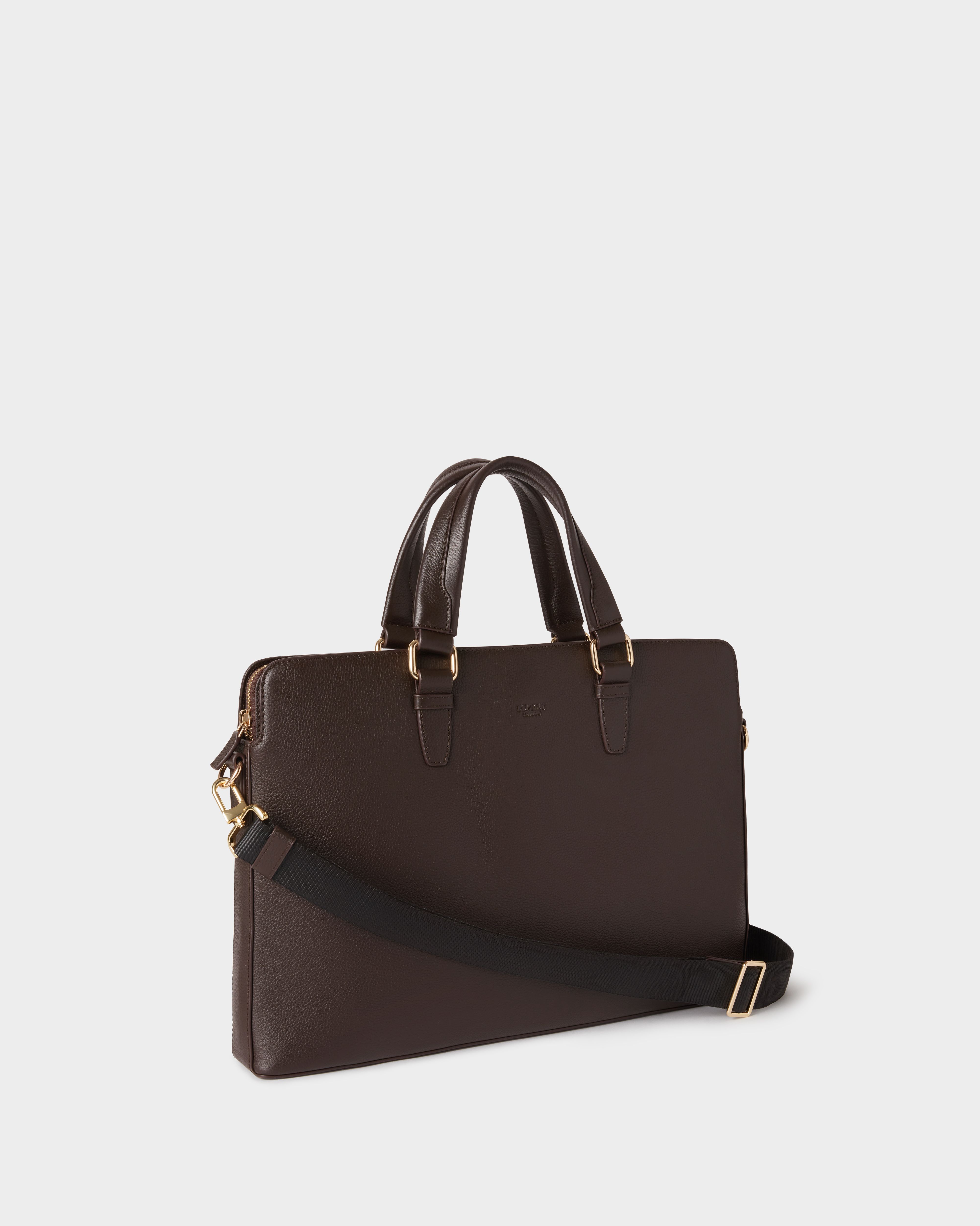 Image number 2 of The Mercury Leather Laptop Bag in Chocolate