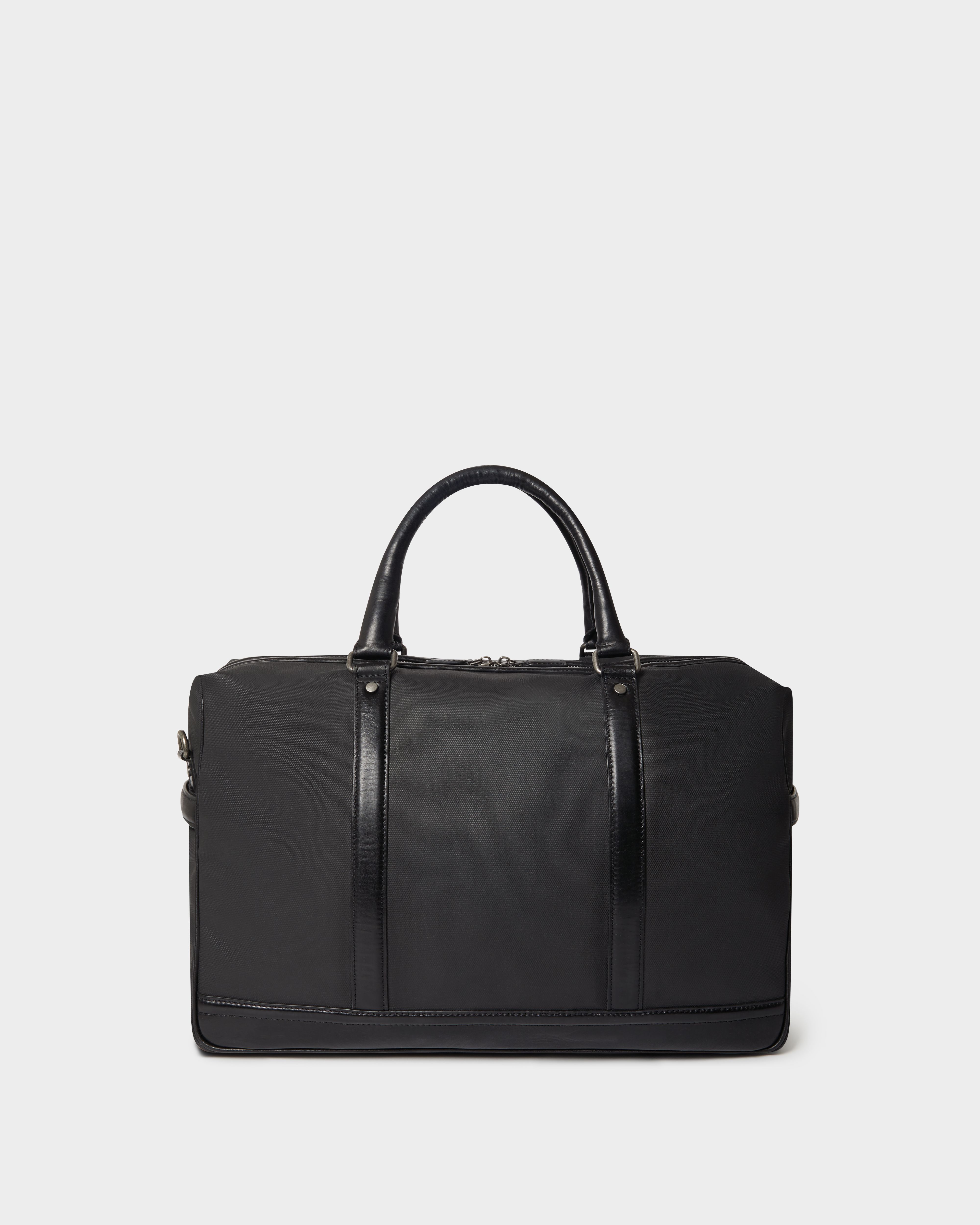Image number 5 of The Frontline Waxed Canvas and Leather Weekender in Black