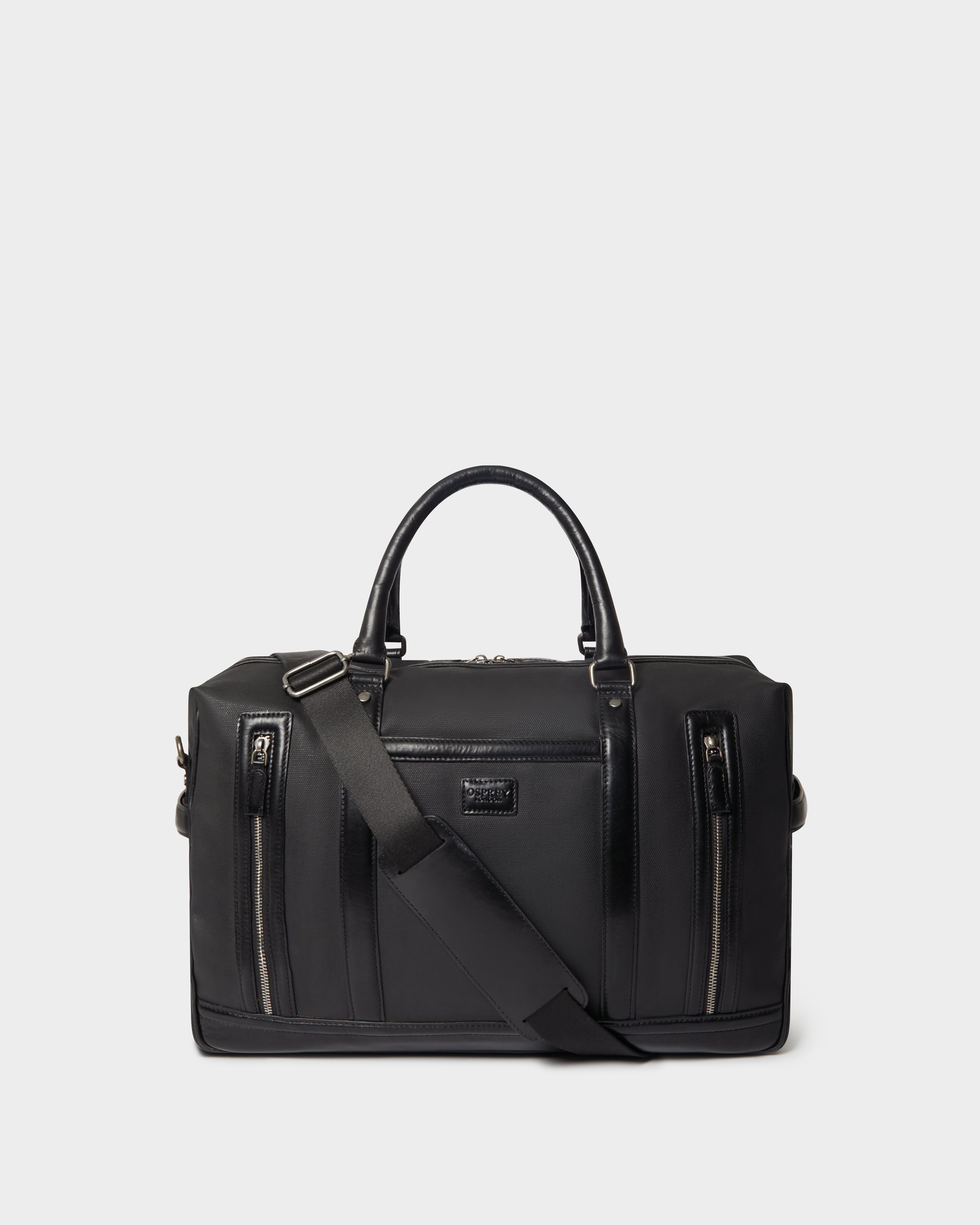 Image number 1 of The Frontline Waxed Canvas and Leather Weekender in Black