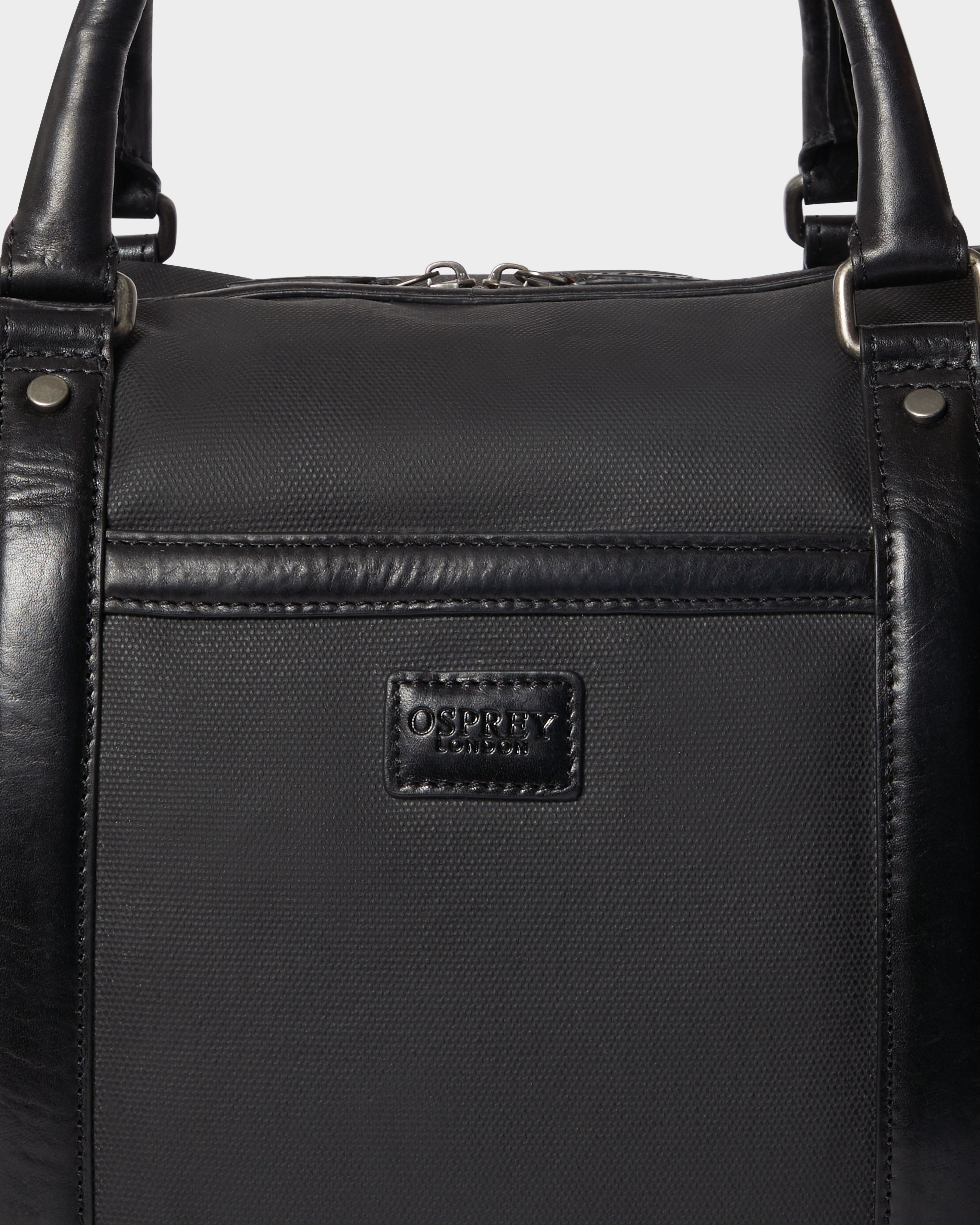 Image number 6 of The Frontline Waxed Canvas and Leather Weekender in Black