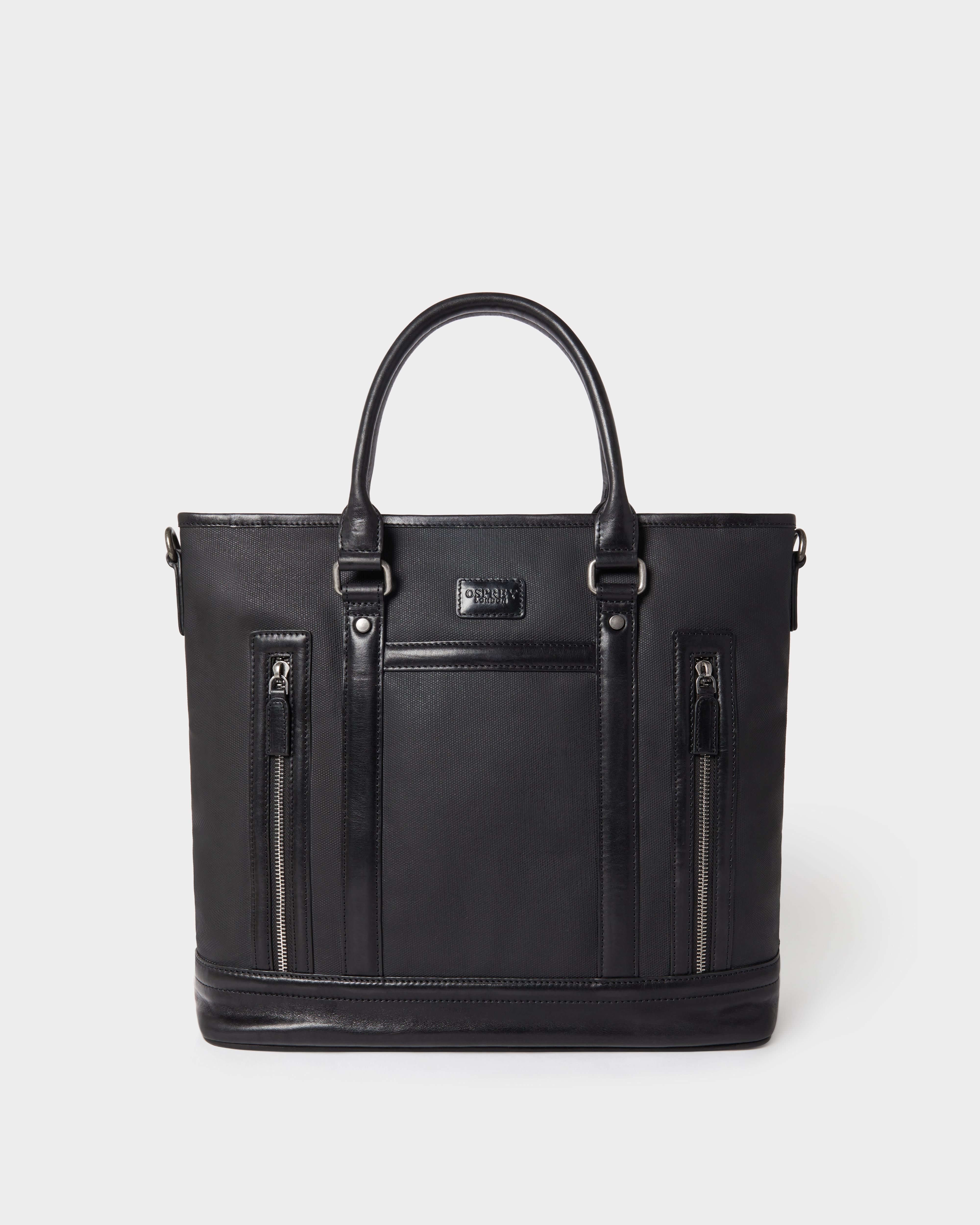 Image number 4 of The Frontline Large Waxed Canvas and Leather Workbag in Black
