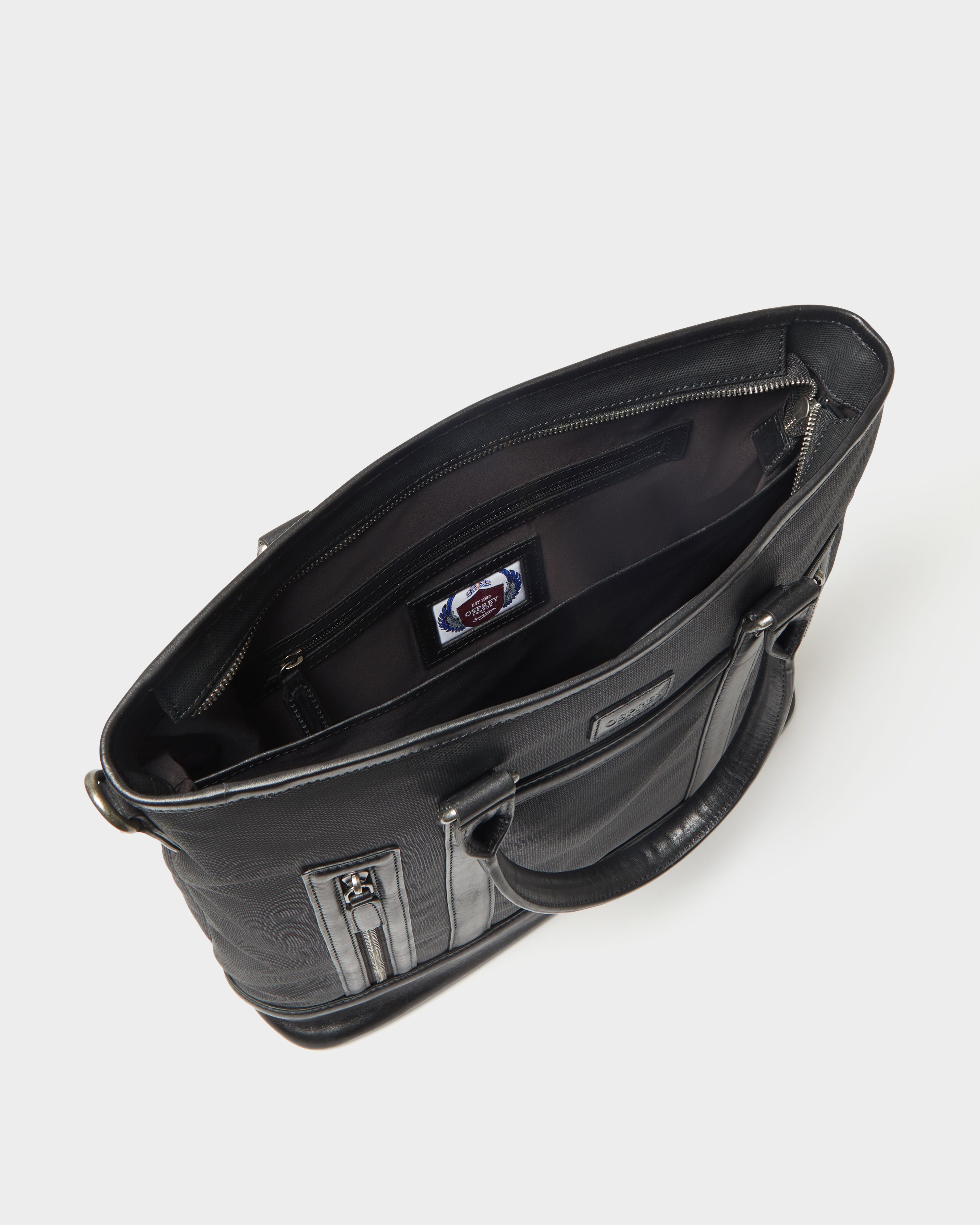 Image number 5 of The Frontline Large Waxed Canvas and Leather Workbag in Black