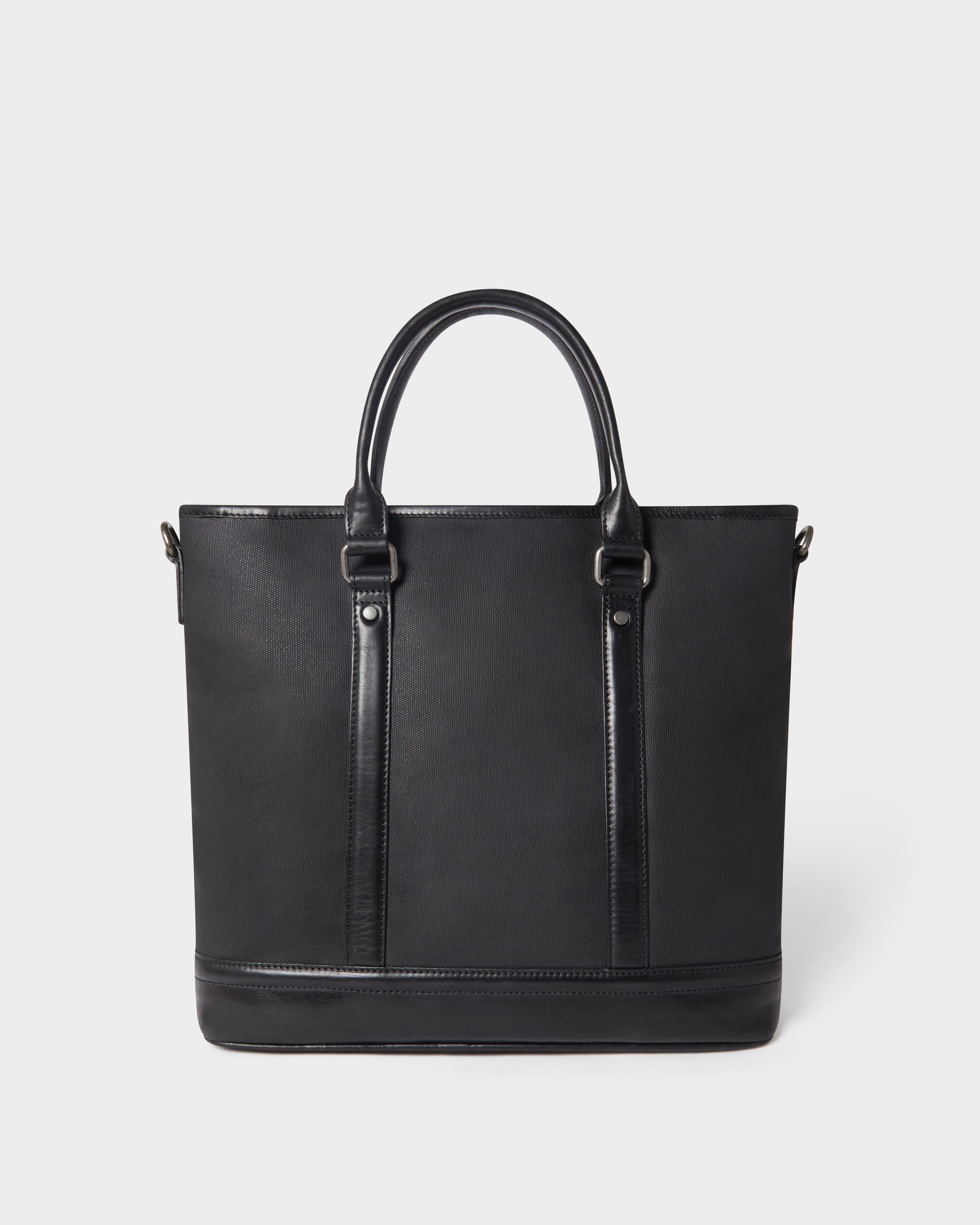 Image number 6 of The Frontline Large Waxed Canvas and Leather Workbag in Black