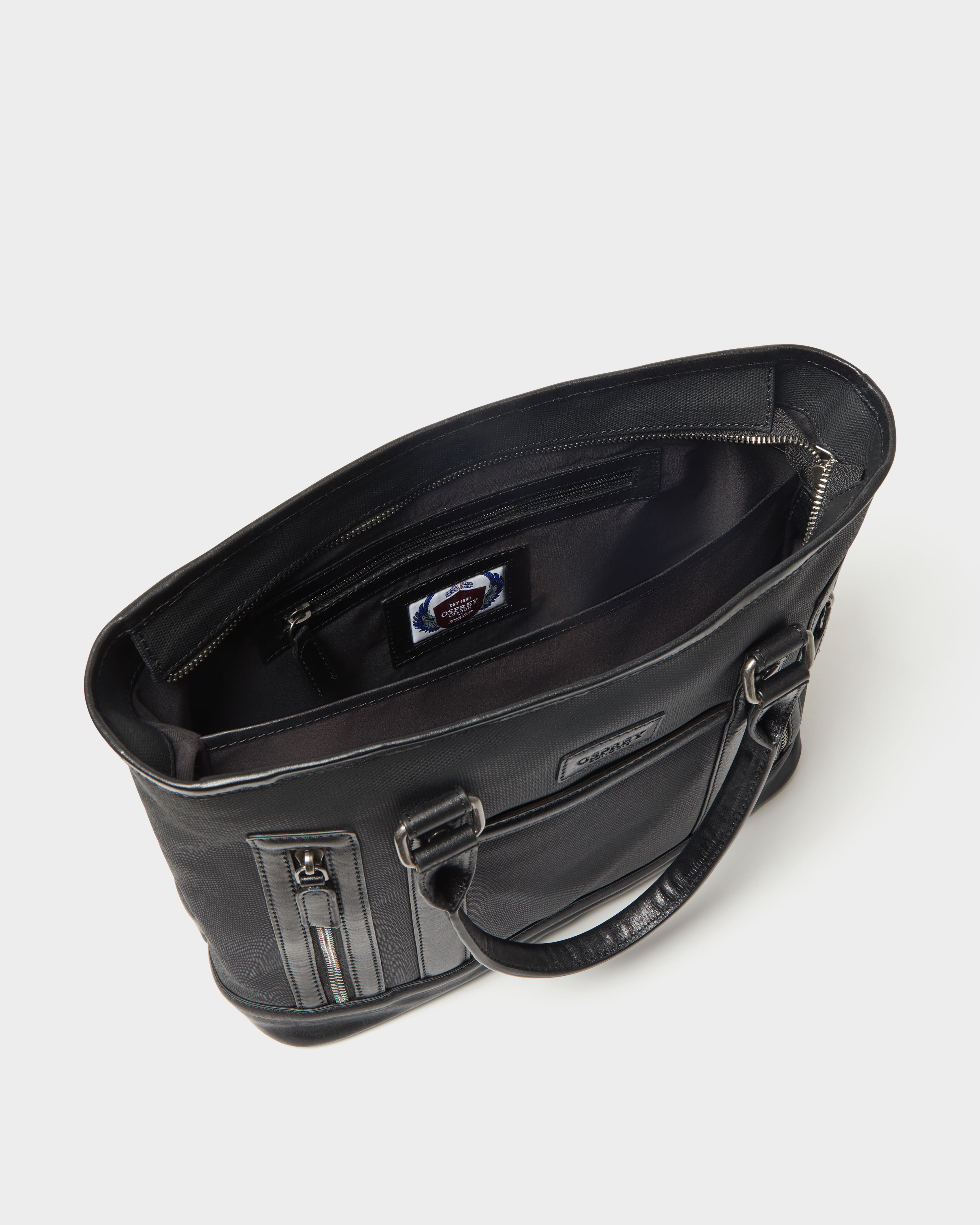 Image number 3 of The Frontline Small Waxed Canvas and Leather Workbag in Black
