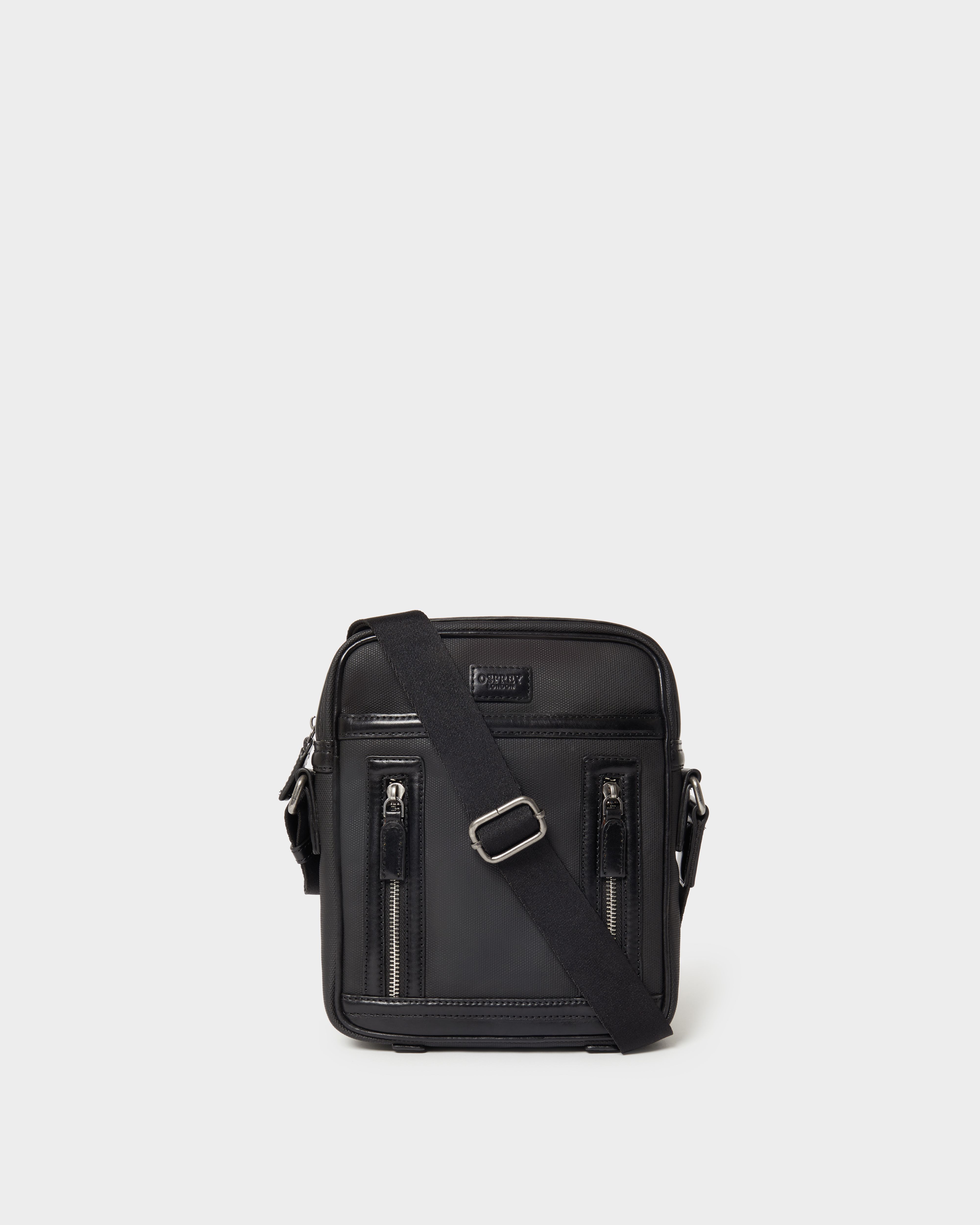 Image number 2 of The Frontline Waxed Canvas and Leather Messenger in Black
