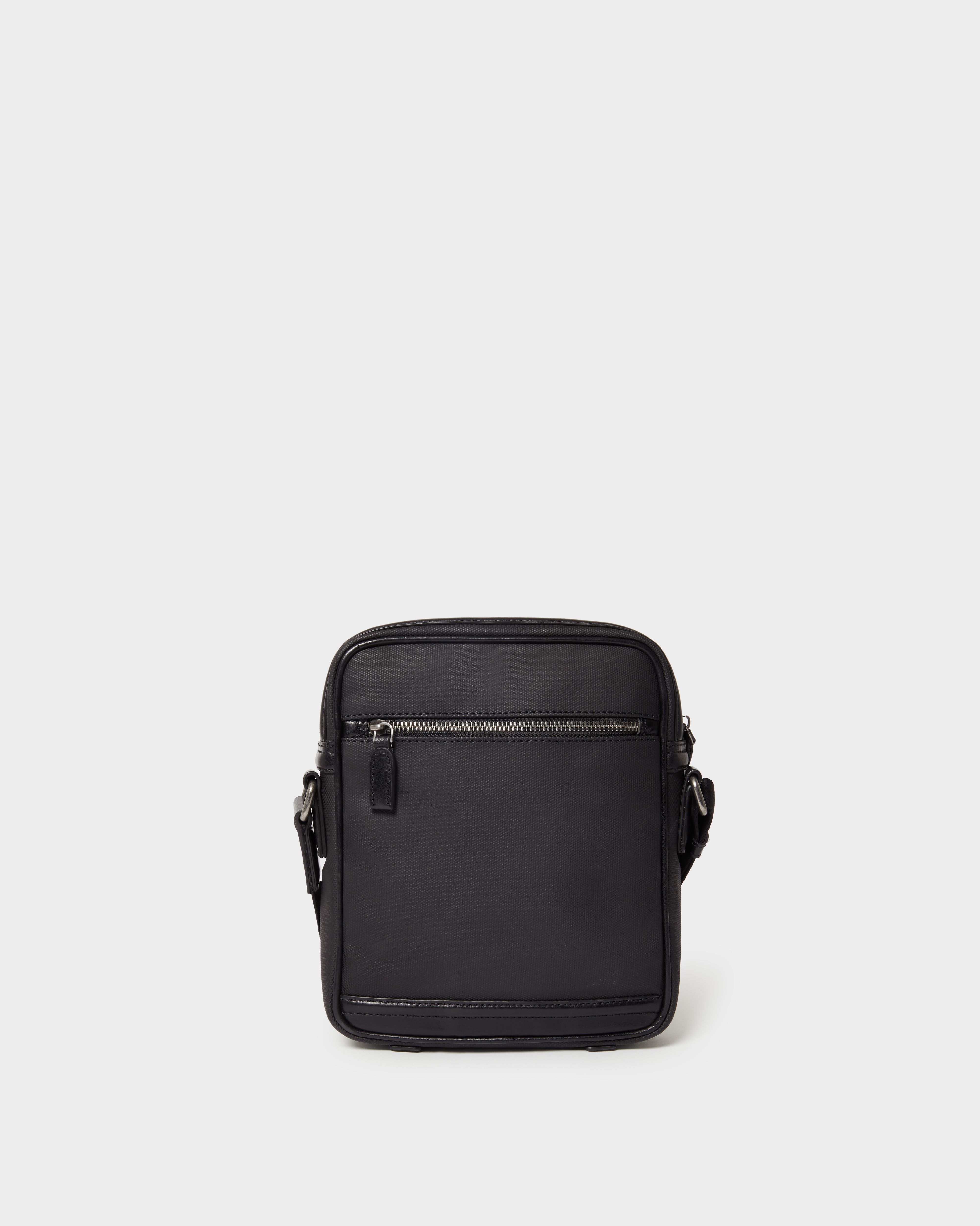 Image number 5 of The Frontline Waxed Canvas and Leather Messenger in Black
