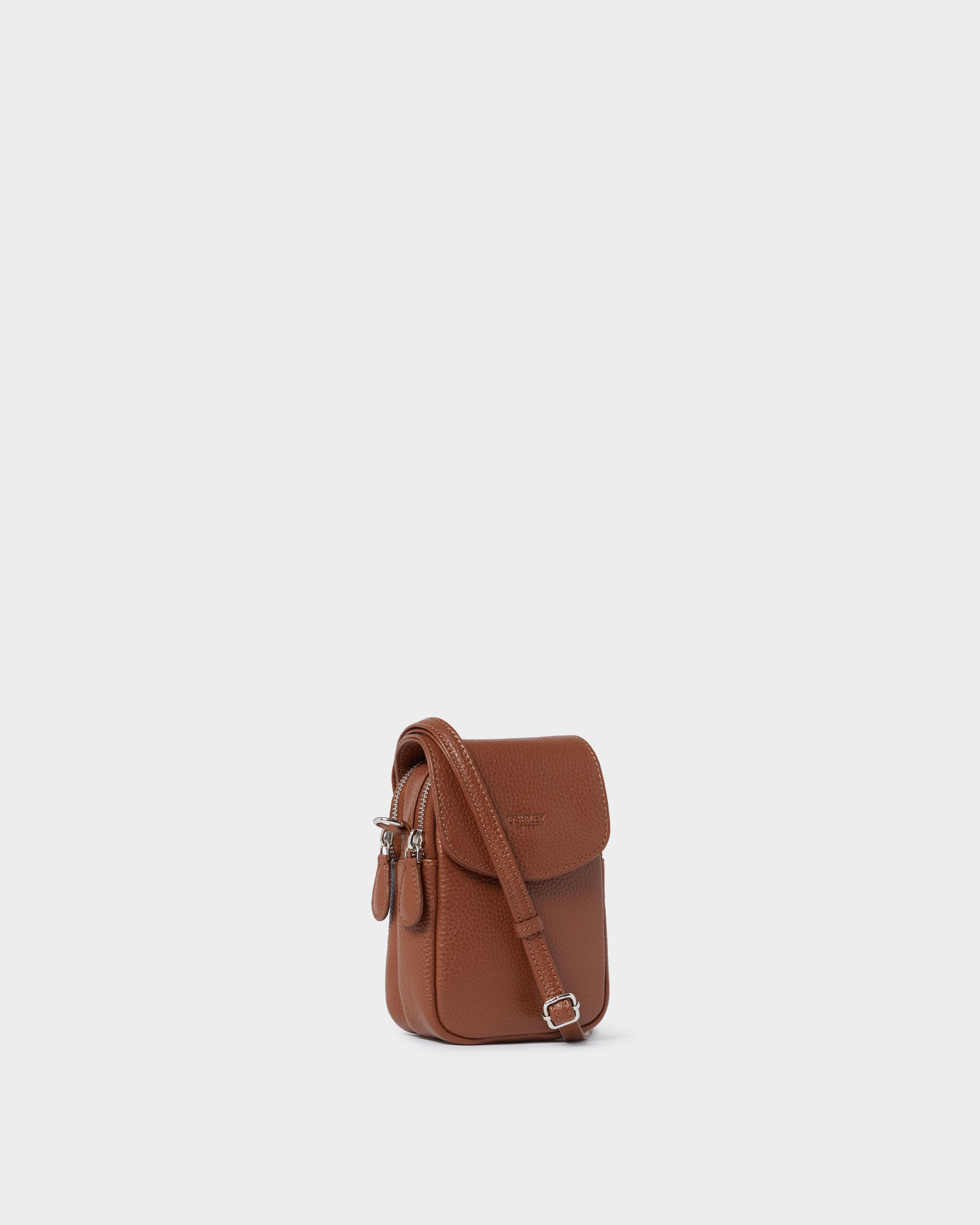 Image number 2 of The Sprinter Leather Phone Bag in Tan