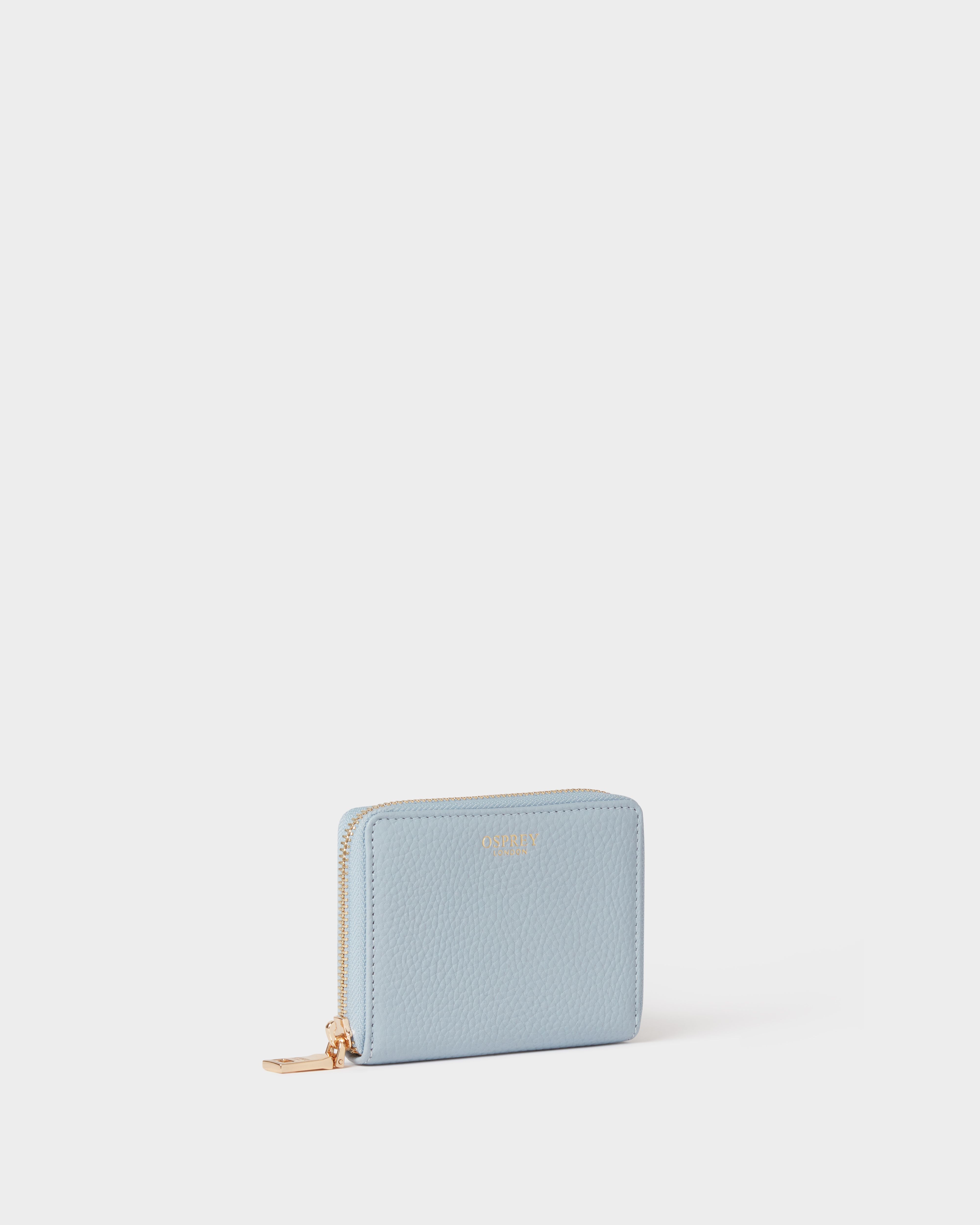 The Core Small Leather Zip Around Purse in Ice