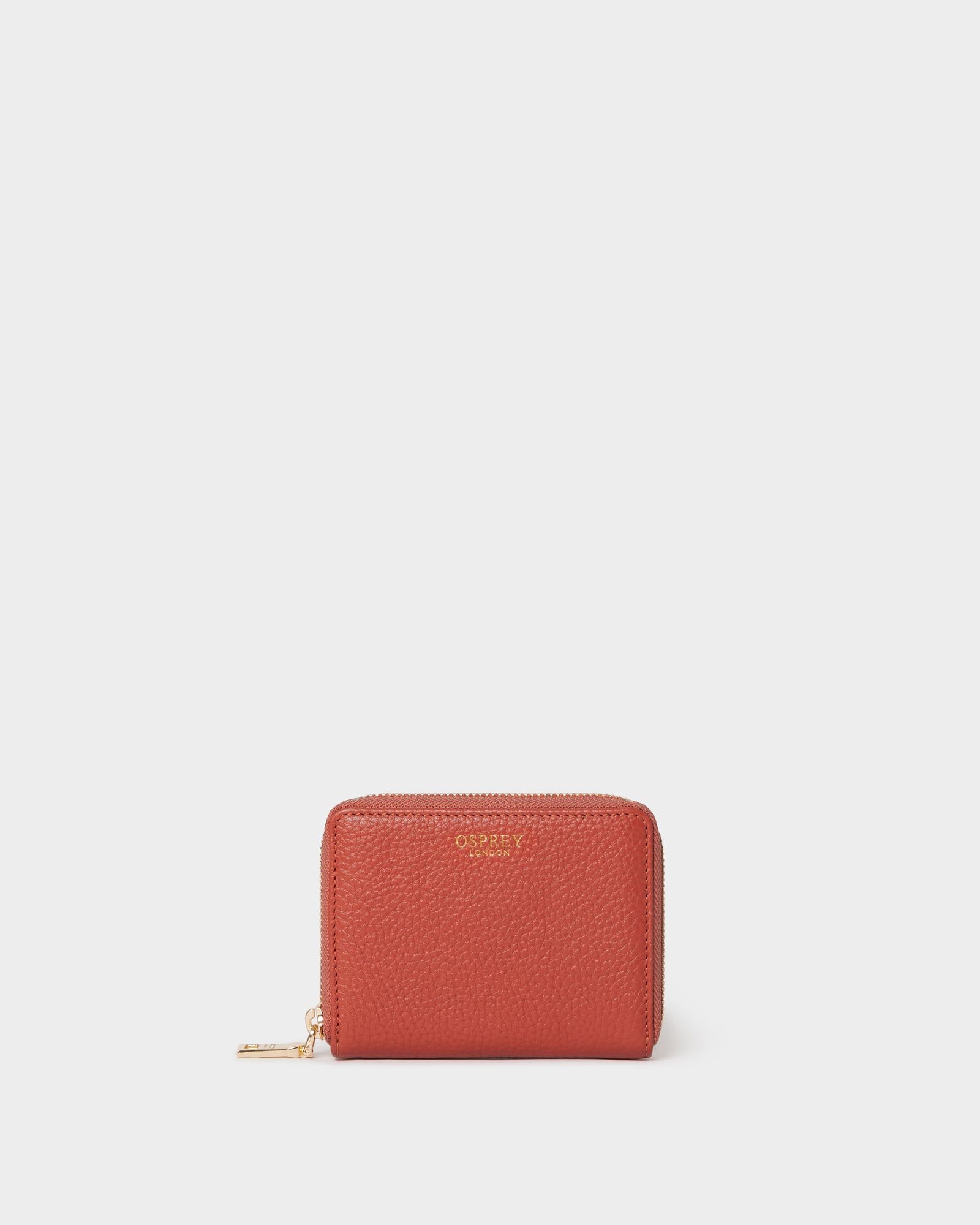 Image number 1 of The Core Small Leather Zip Around Purse in Burnt Orange