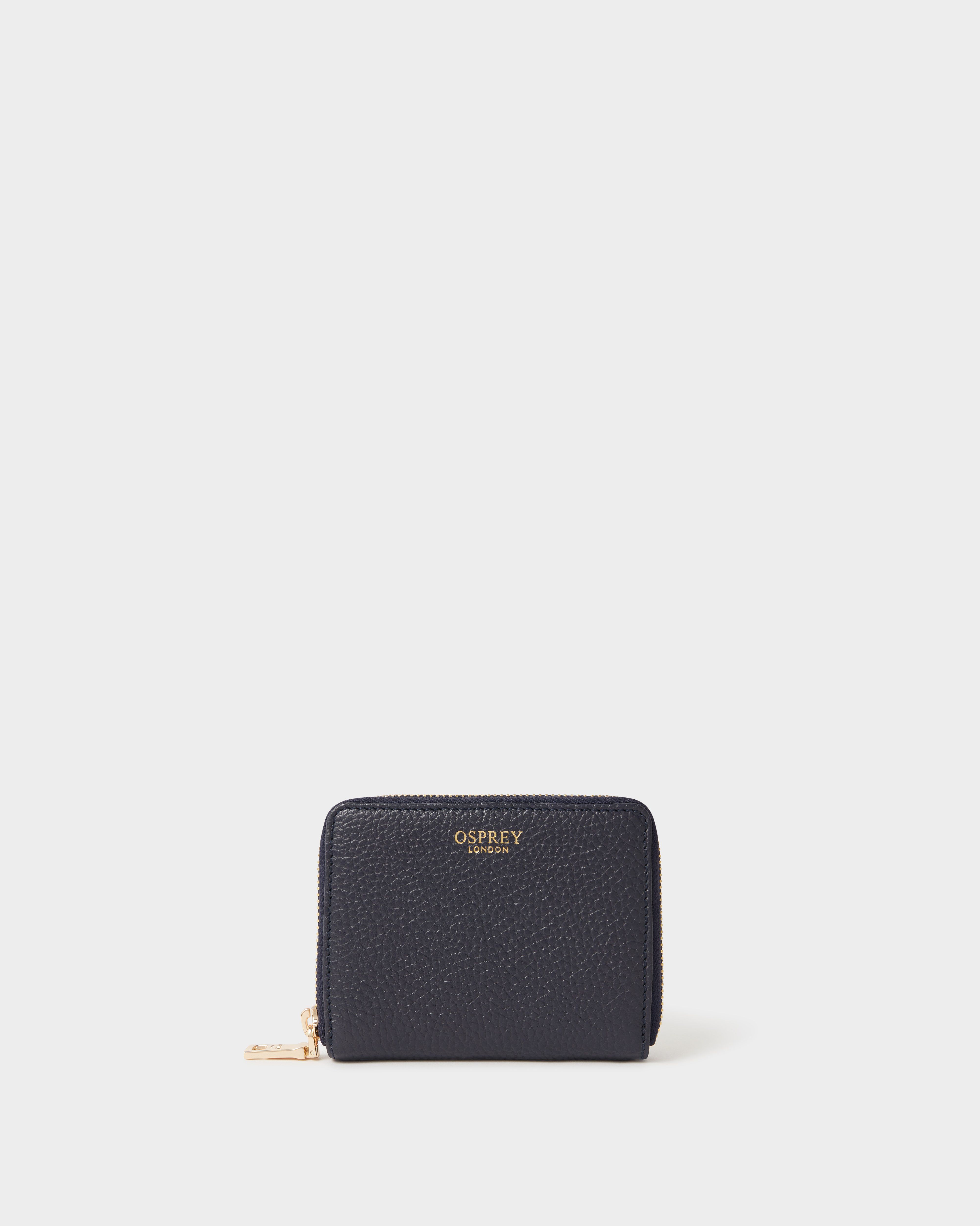 Image number 1 of The Core Small Leather Zip Around Purse in Navy